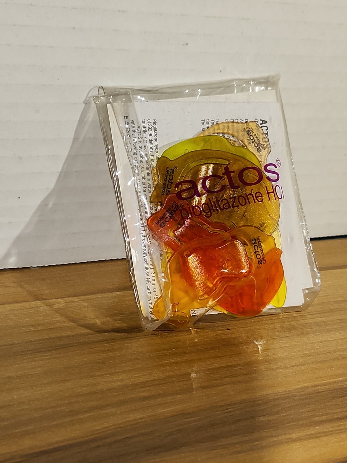 7 Actos MultiColor Paperclips Pharmaceutical Drug Rep Anthropomorphic Rare HTF