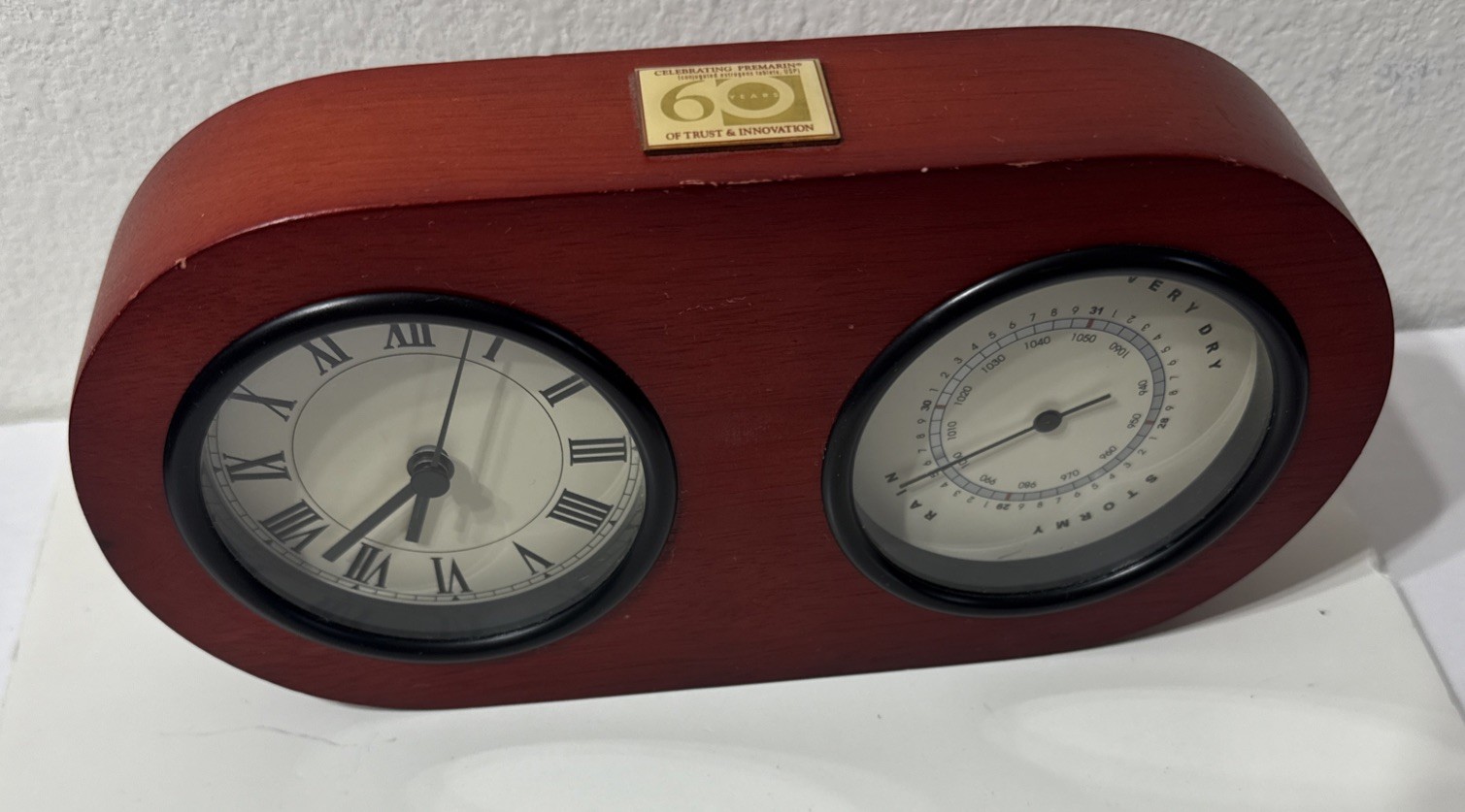 Drug Rep Pharmaceutical Promo PREMARIN Weather Station 60 Year Clock Barometer