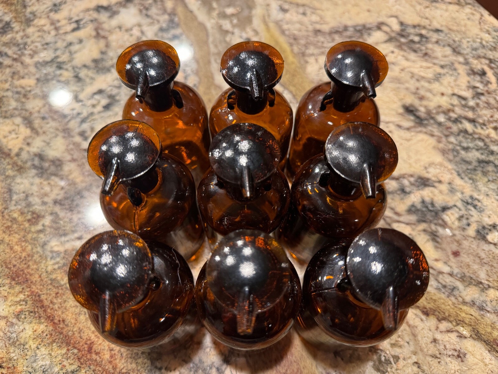 9 Wheaton Glass 100ml Scientific Apothecary Bottles Amber Glass Stopper Jars