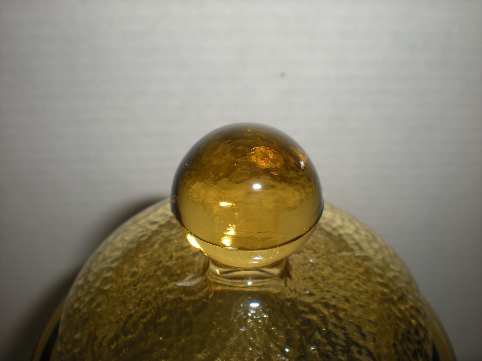Vintage Apothecary Jar Amber Yellow Urn Ginger Glass Canister 11.5″