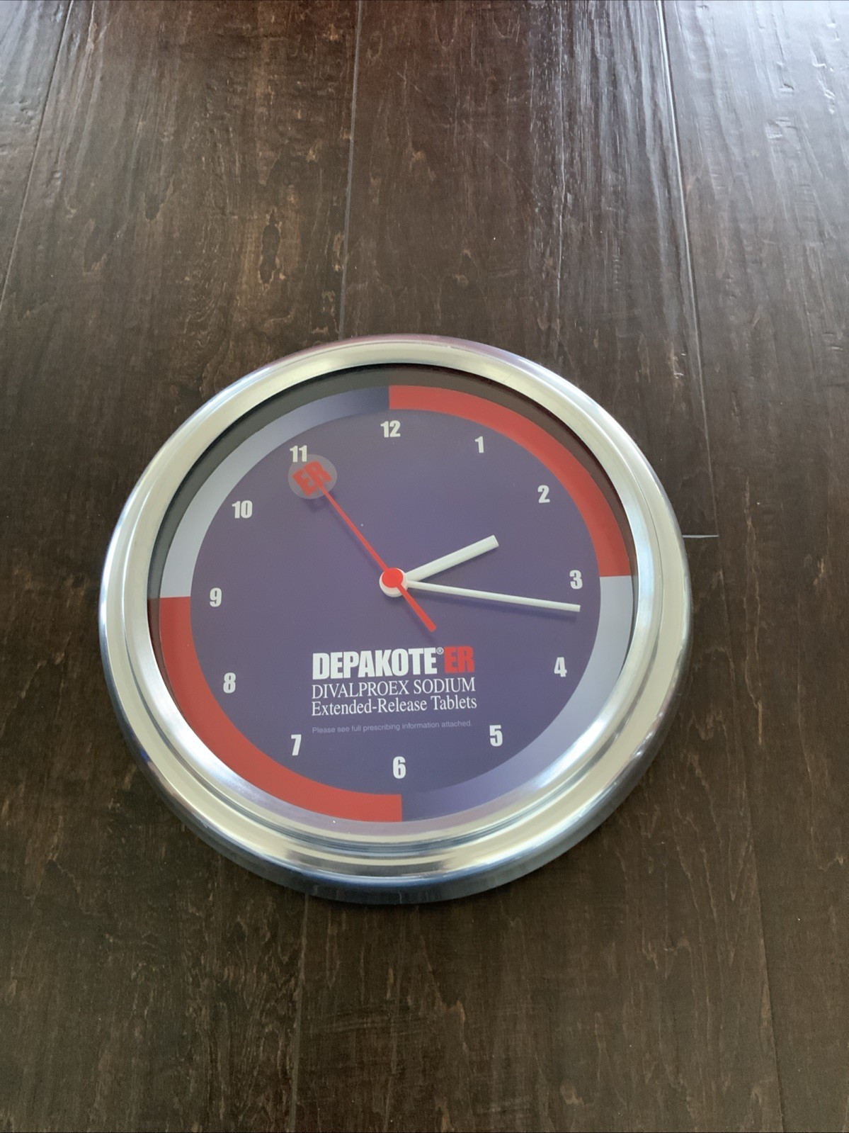 Depakote XR Pharmaceutical Collectible Wall Clock 10in Drug Rep Tested Working