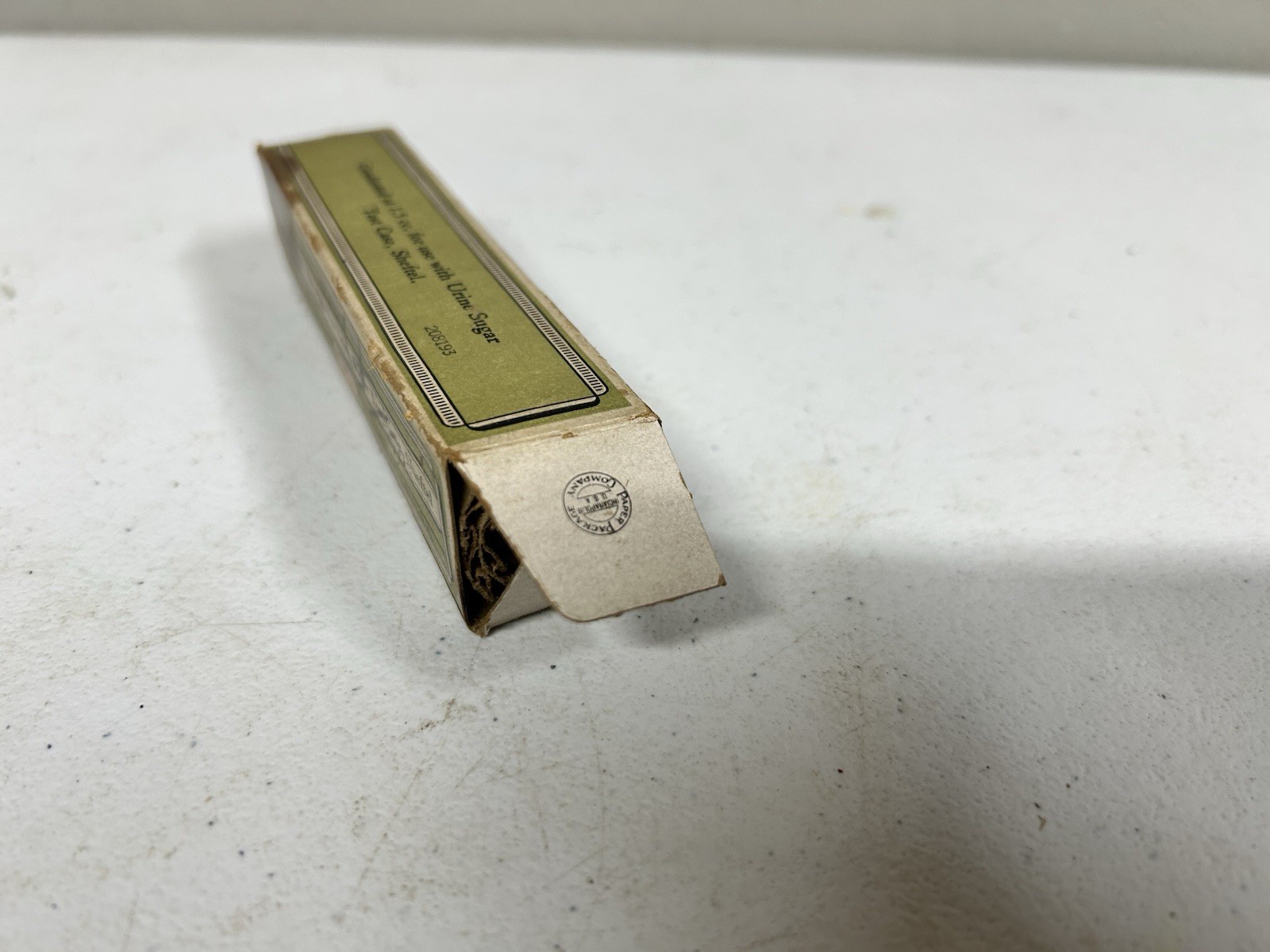 Vintage Eli Lilly Test Tube For Urine Sugar Test Box Bottle Rare Pharmaceutical