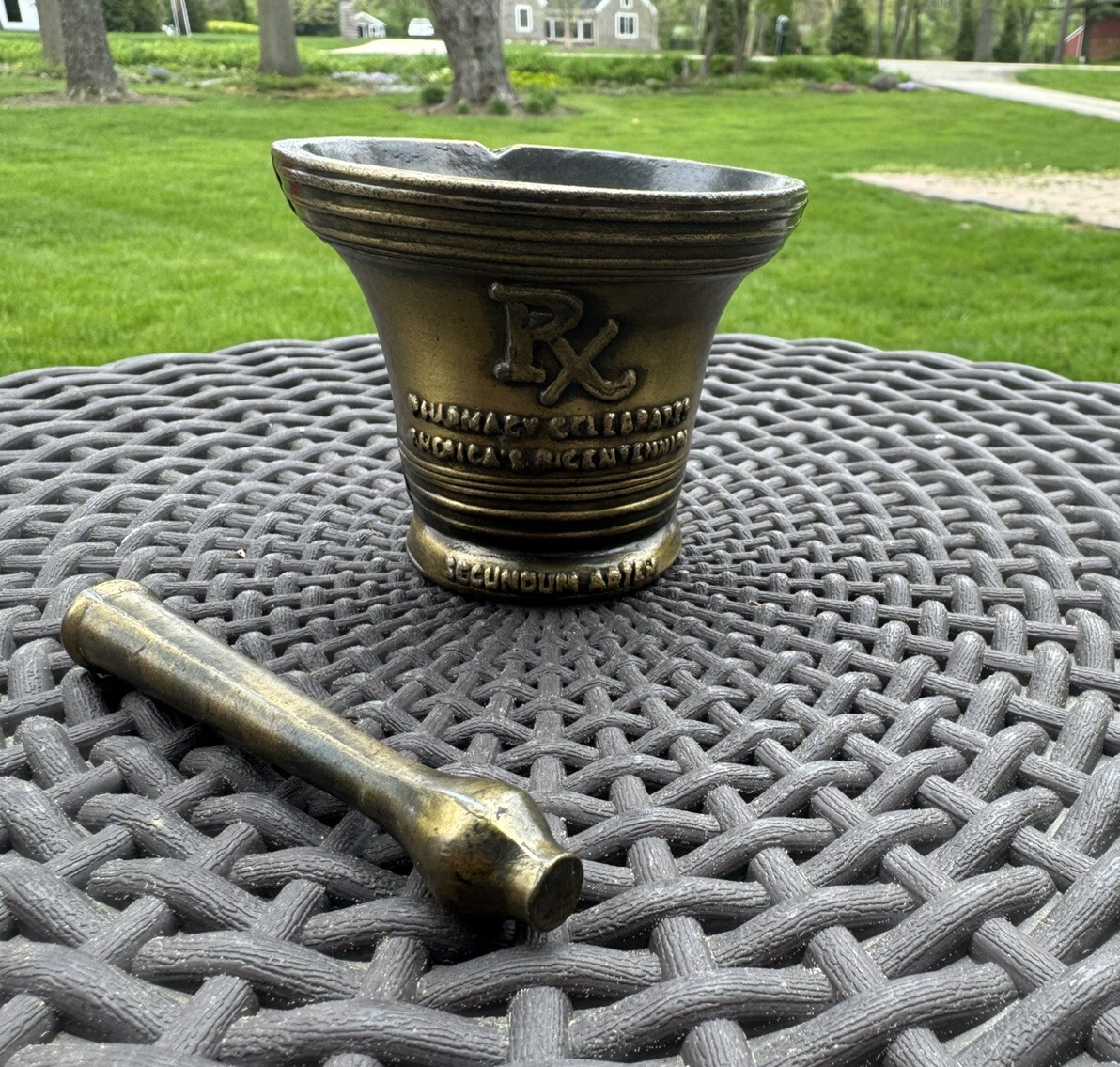 MORTAR & PESTLE PHARMACY CELEBRATES 76 BiCENTENNIAL Brass Bronze SECUNDUM ARTEM