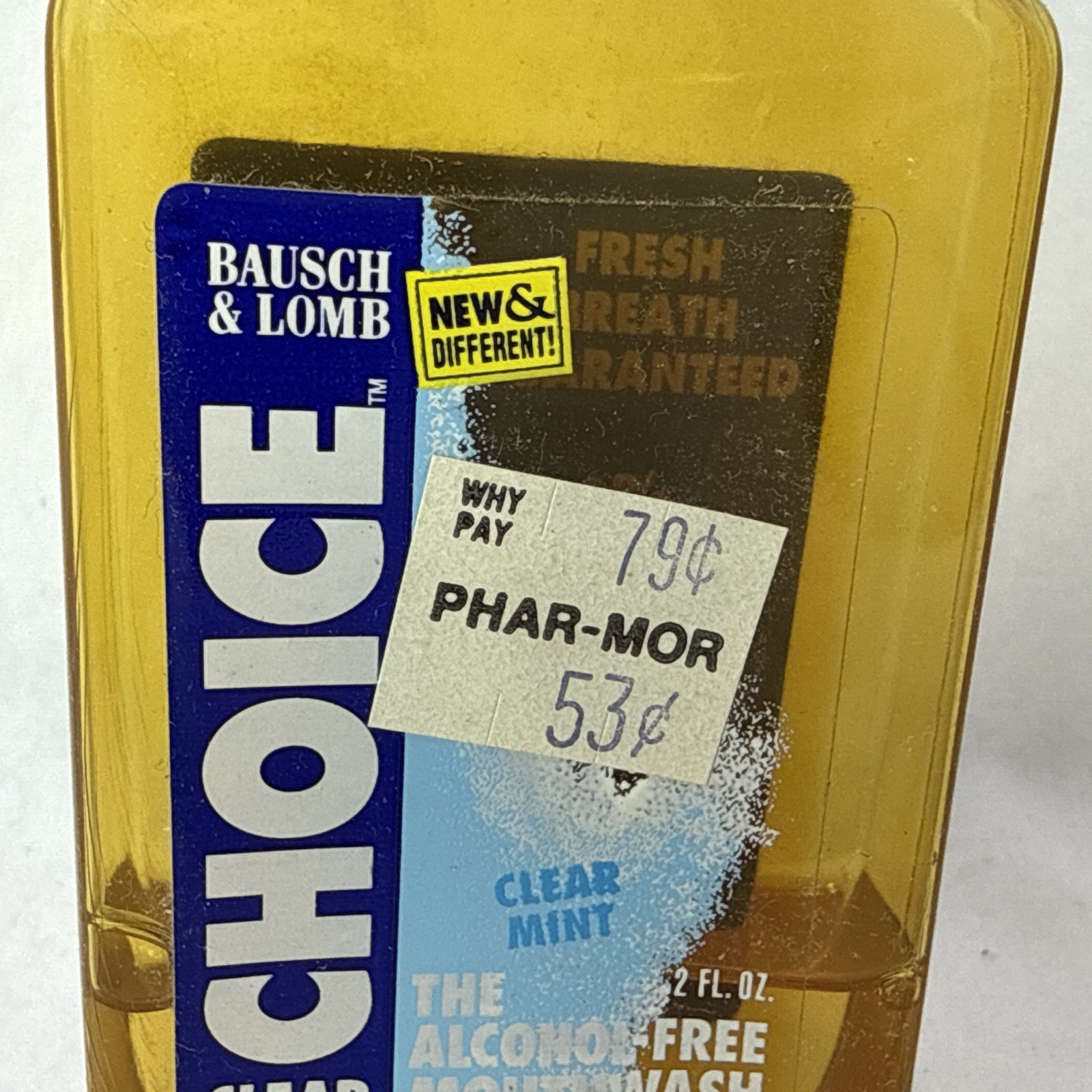 bausch & lomb Clear Choice Mouth Wash Clear Mint Vintage Extremely Rare New Old