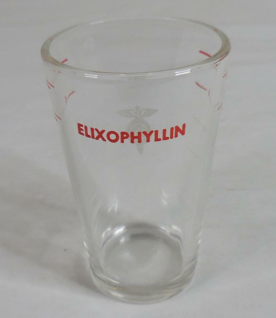 Elixophyllin Asthma Medication Dosing Shot Glass Measuring Cup 5 Tablespoons