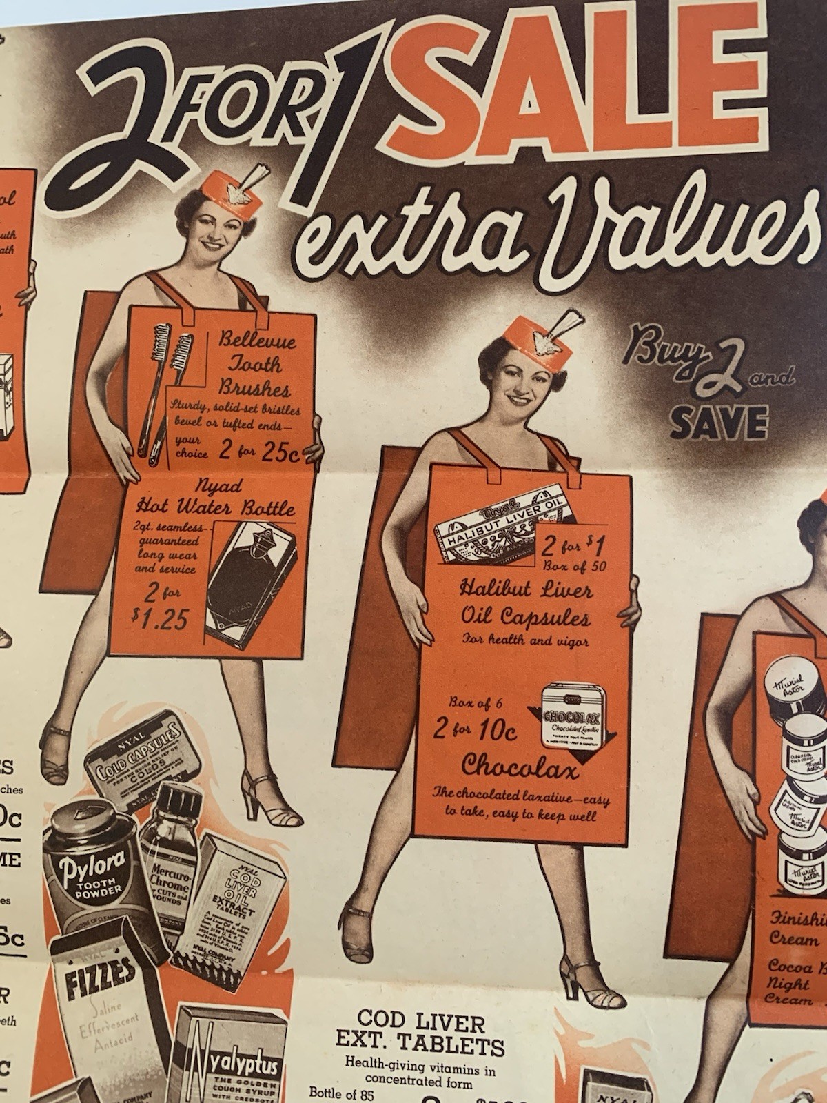 Ashtons Nyal drugstore Ad sale flyer Norway Maine pharmacy 1940s medical beauty