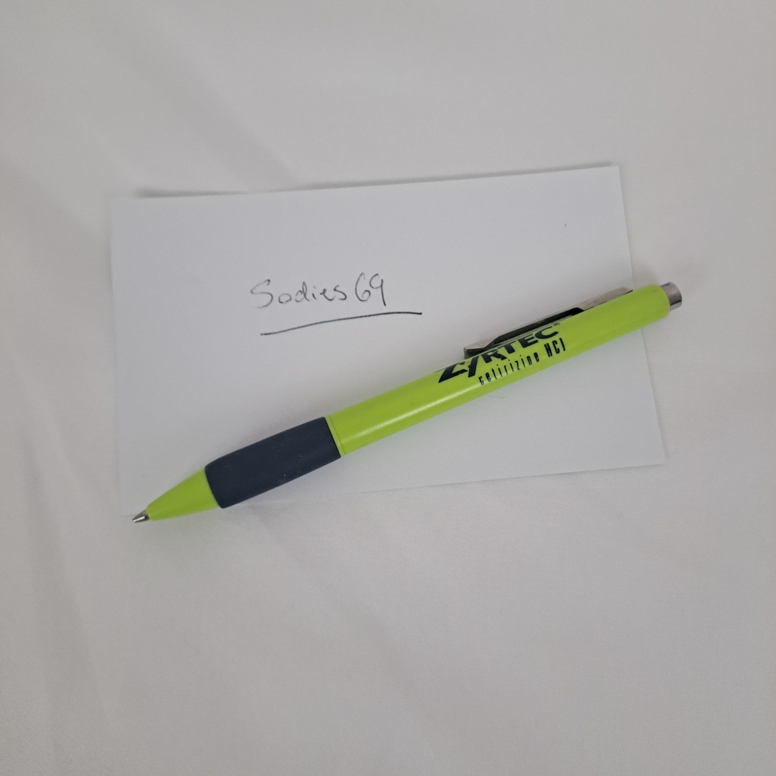 Zyrtec Pen Green Drug Rep Pharmaceutical Promo Advertising Pharma Merch Clicker