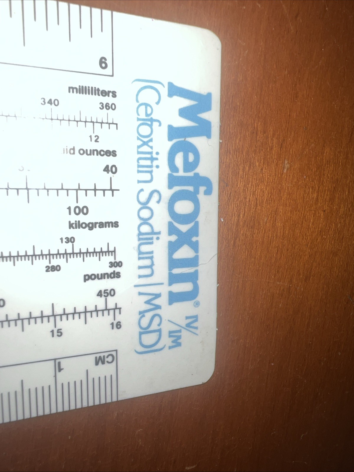 Vintage 1982-1983 Mefoxin Calendar/ Ruler Pharmaceuticals