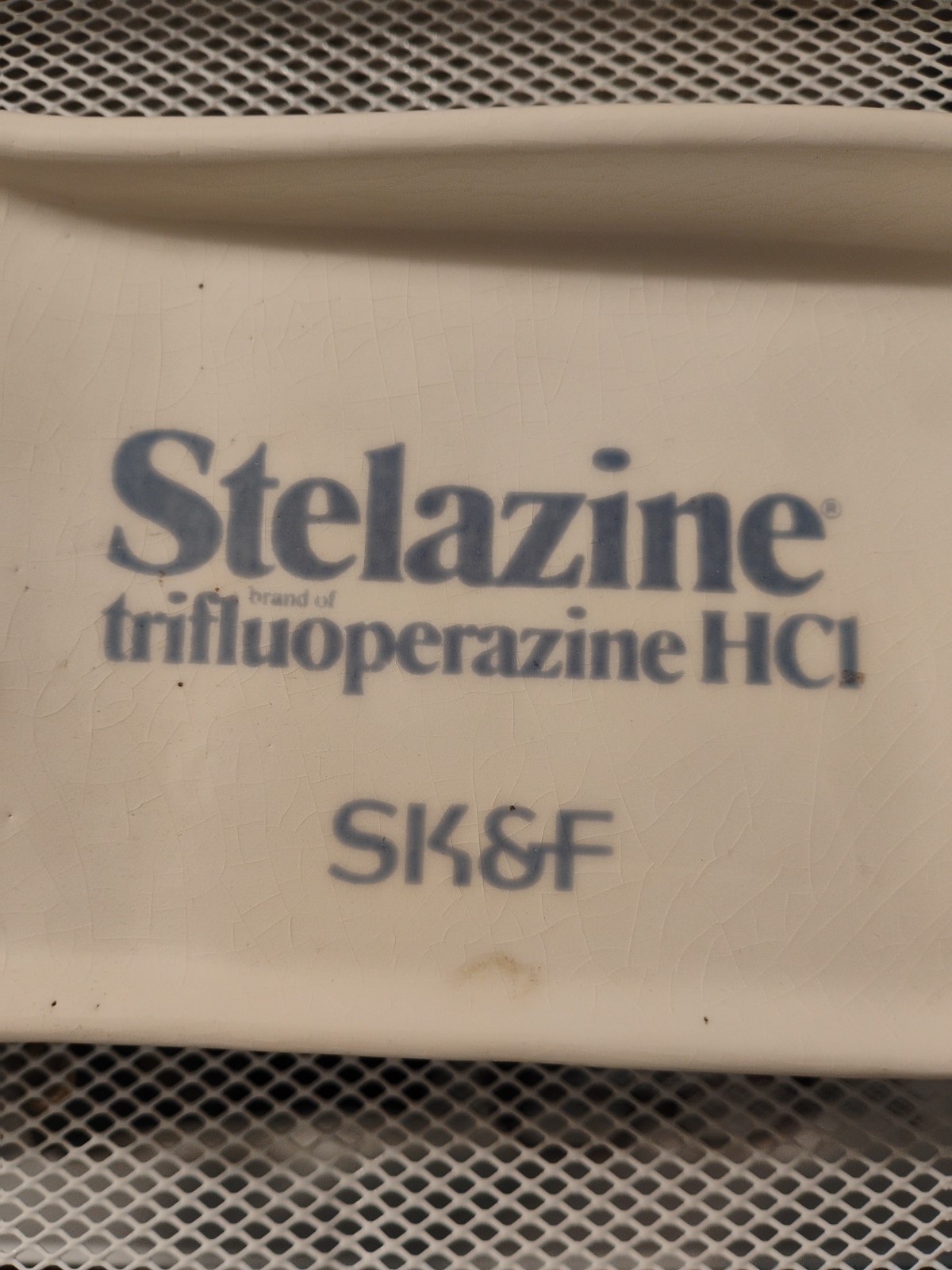 Vintage SK&F Stelazine trifluoperazine Anti-Psychotic Drug Ceramic Pill Counter