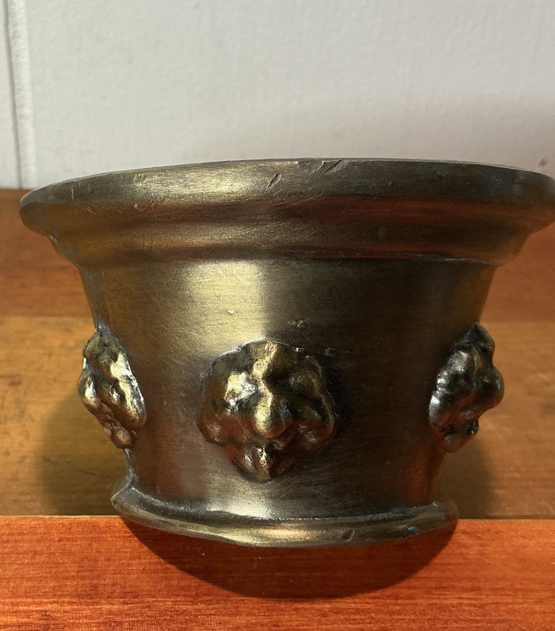 VTG. 1940’s, Mortar And Pestle W/CORICIDIN Embossed, 1 Lbs 11 oz.,2.5”H, 4” Diam