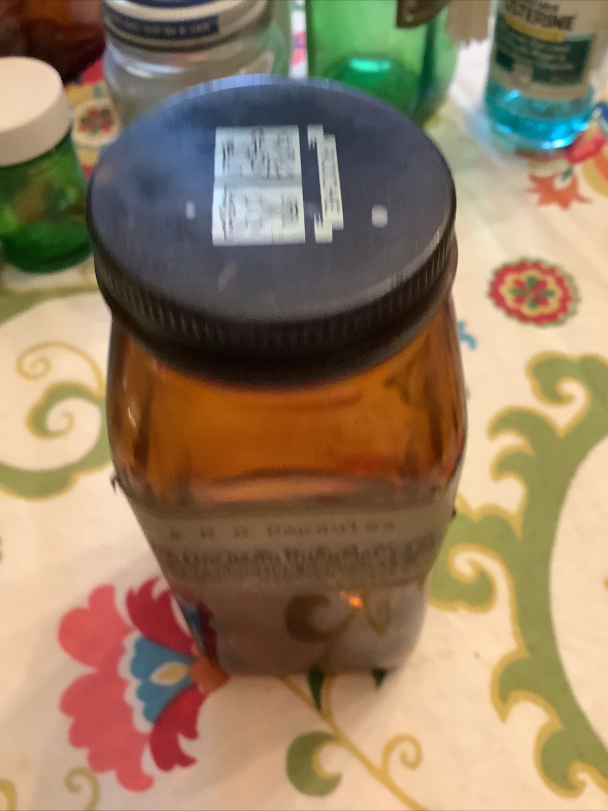 Vintage Old Orchard Pharmacy Brown Glass Prescription Bottle FACC Capsules Roche