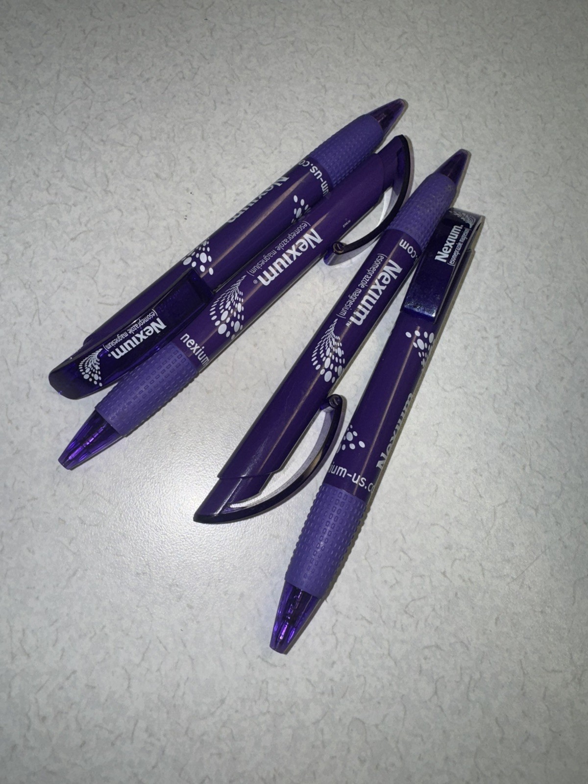 NEXIUM ESOMEPRAZOLE : Purple, Plastic, Pharmaceutical Promo – Lot of 4 Pens