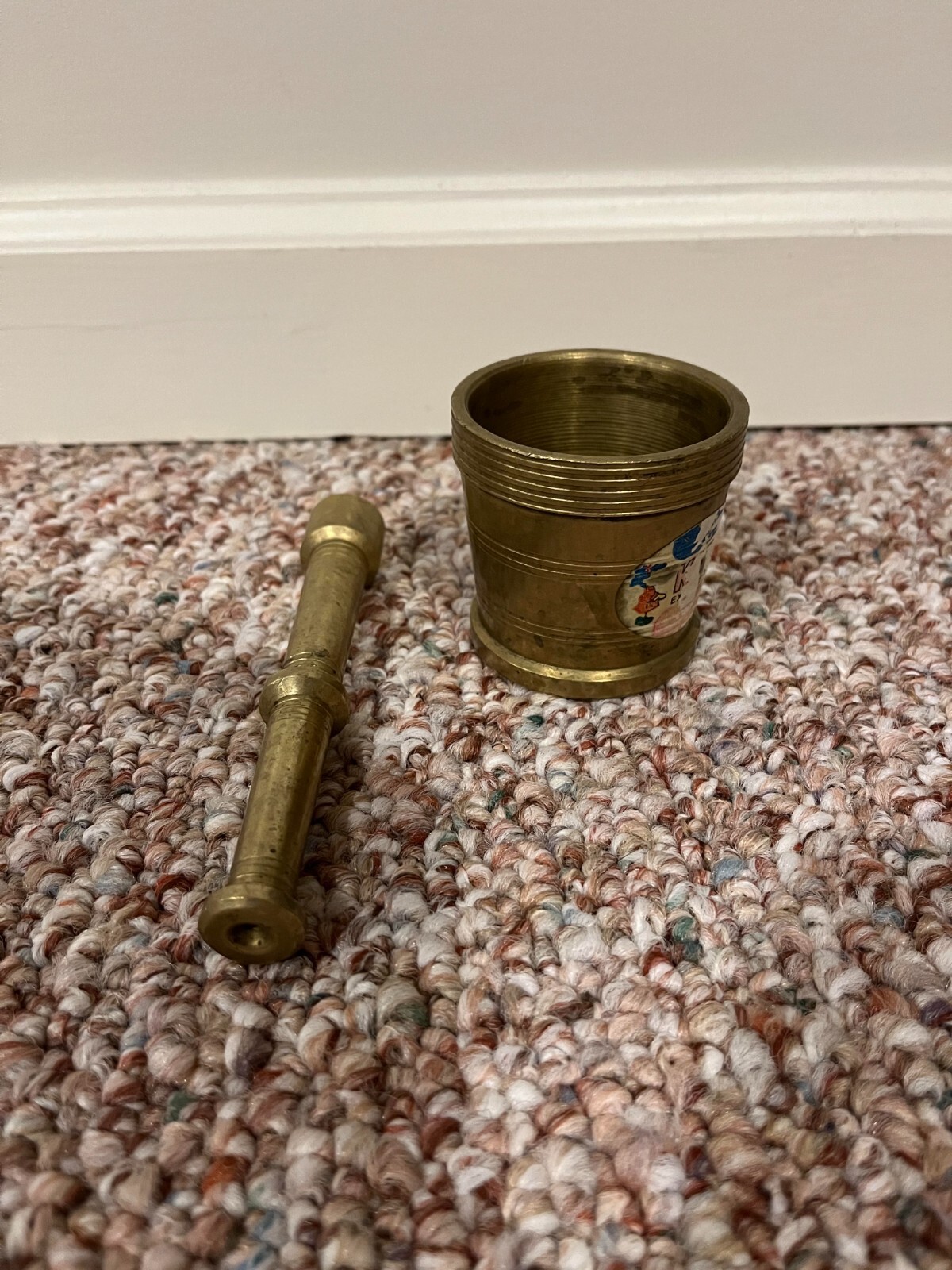 Vintage Brass Mortar and Pestle – Pre-Owned, Good Condition for Age
