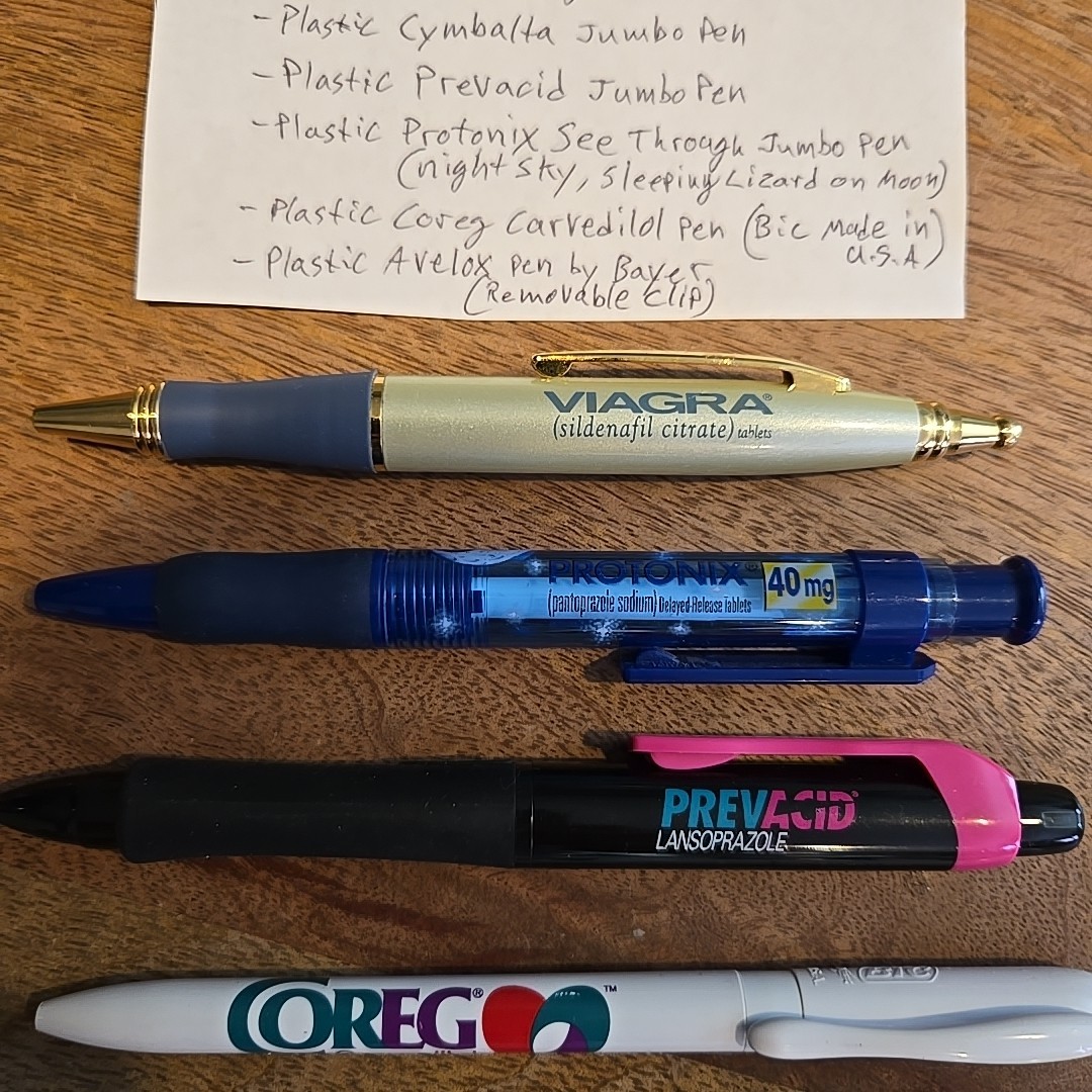 Vintage Pharmaceutical Pens. Lot Of 6. Old So May Not Write.