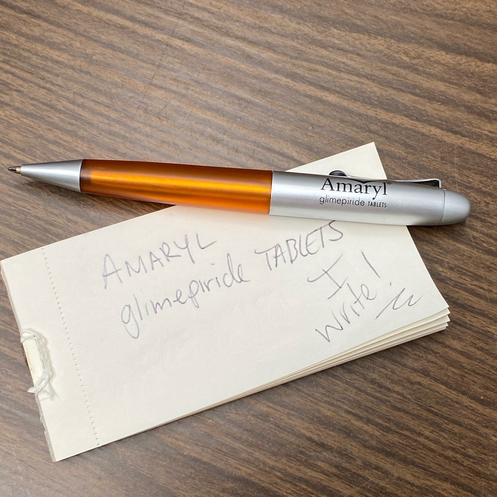 Vtg Pharmaceutical Advertising AMARYL Glimepiride Drug Rep Metal/plastic Pen