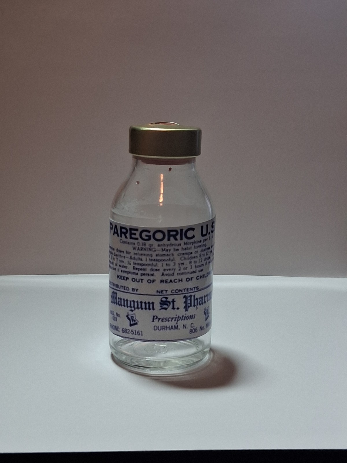 Vintage Empty Paregoric Morphine Vial