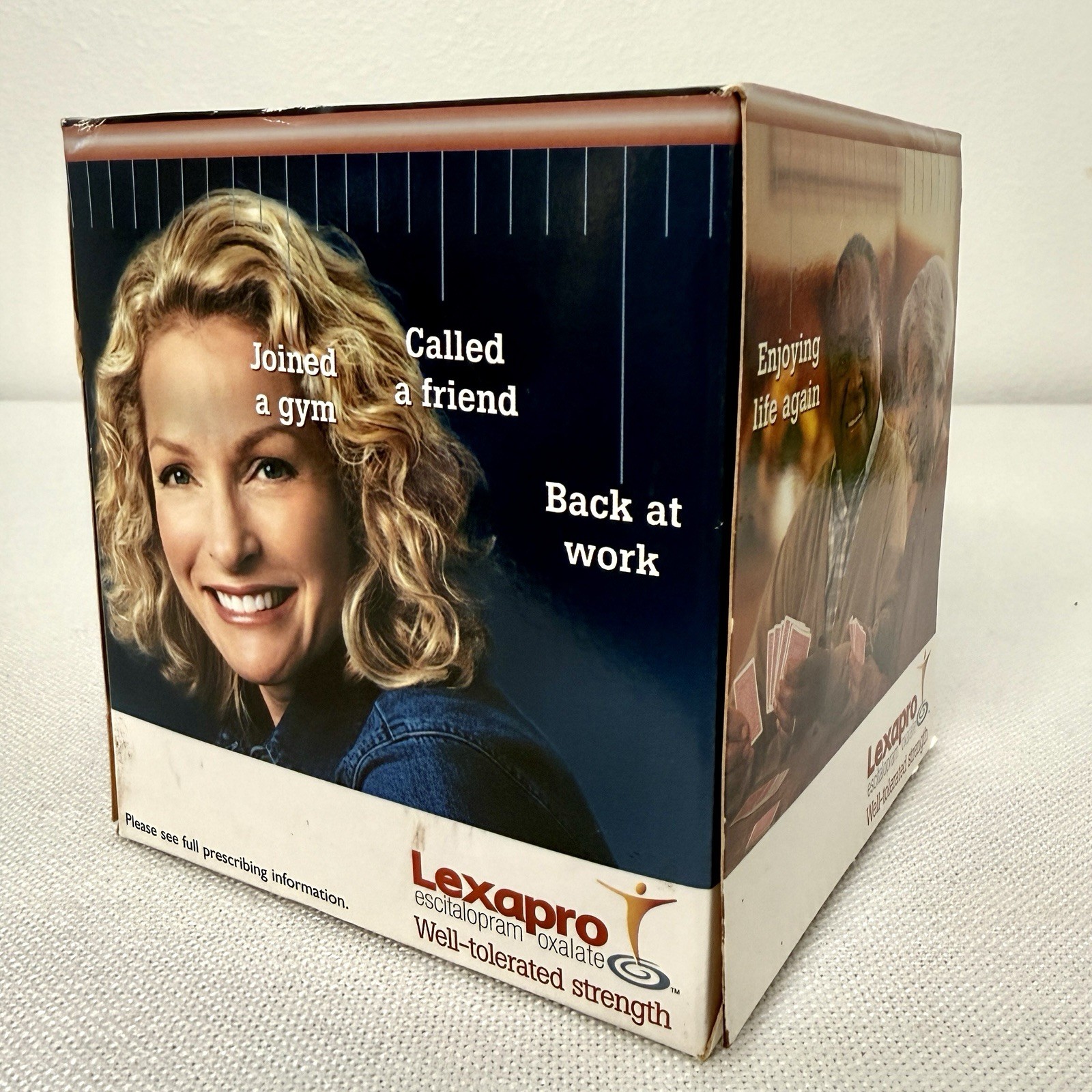 Vintage Lexapro Drug Rep Pharmaceutical Advertising Tissue Box Holder Promo 2003