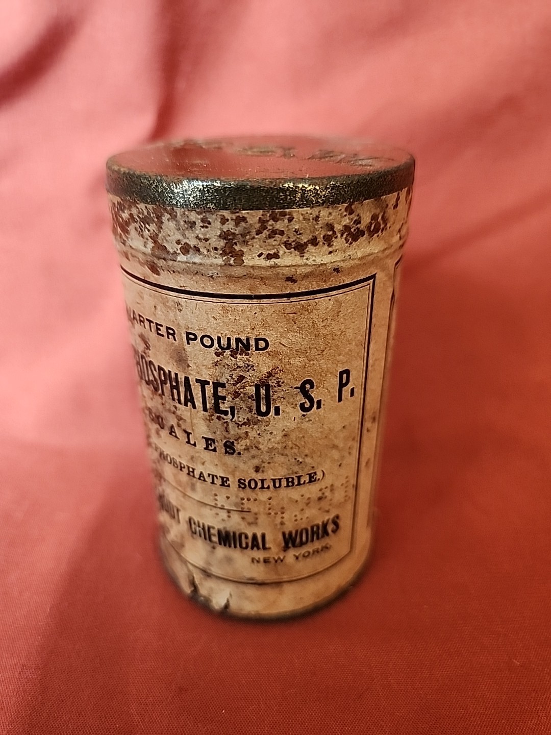 Mallinckrodt Chemical Works Iron Phosphate Scales Vintage Pharmaceutical Tin