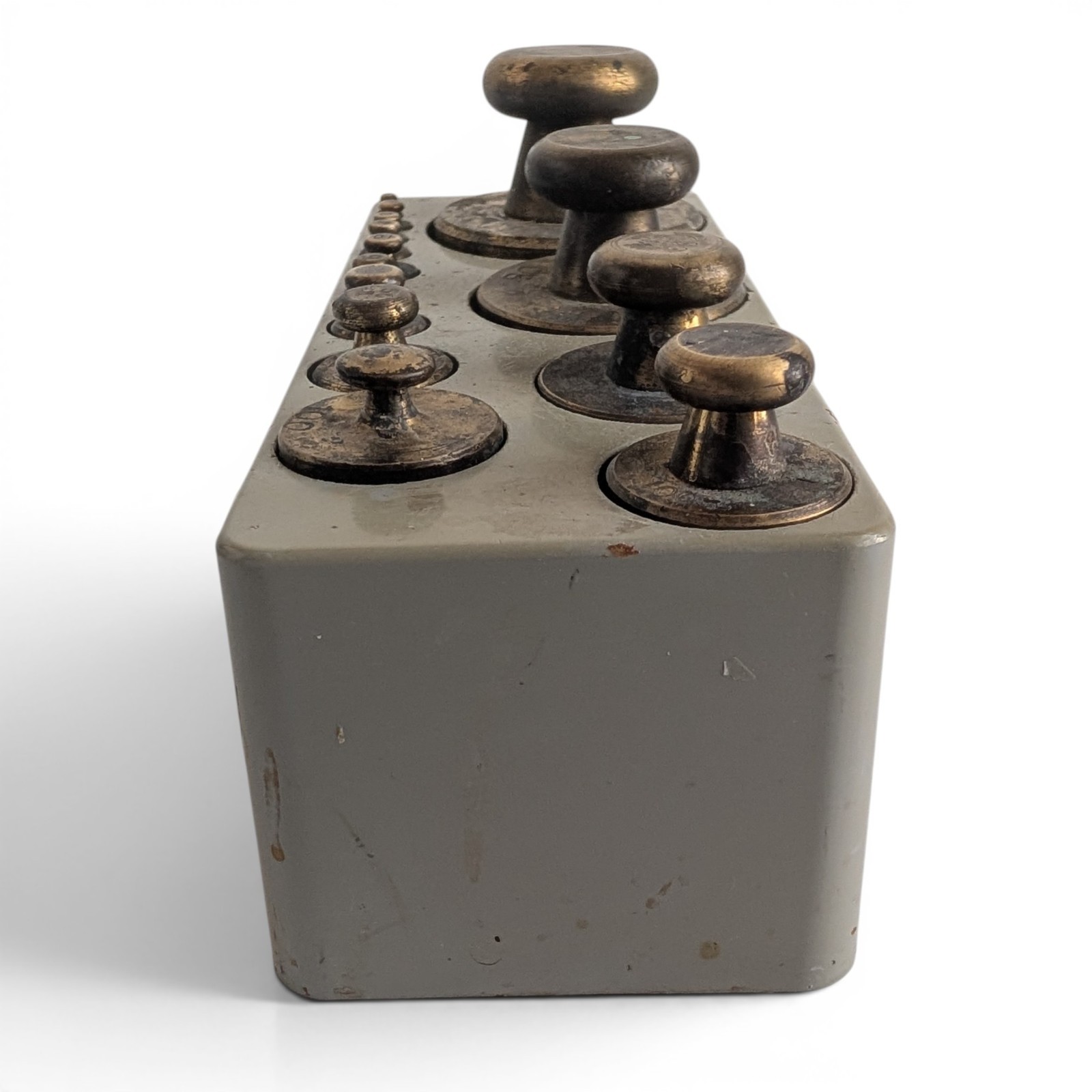 Vintage Ohaus Brass Calibration Weights Set – 13 Pieces with Original Holder