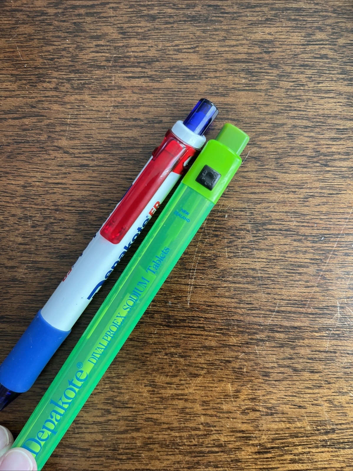 DEPAKOTE Pair of 2 Medical Drug Rep Pharmaceutical Pen Used Blue Sample AbbVie