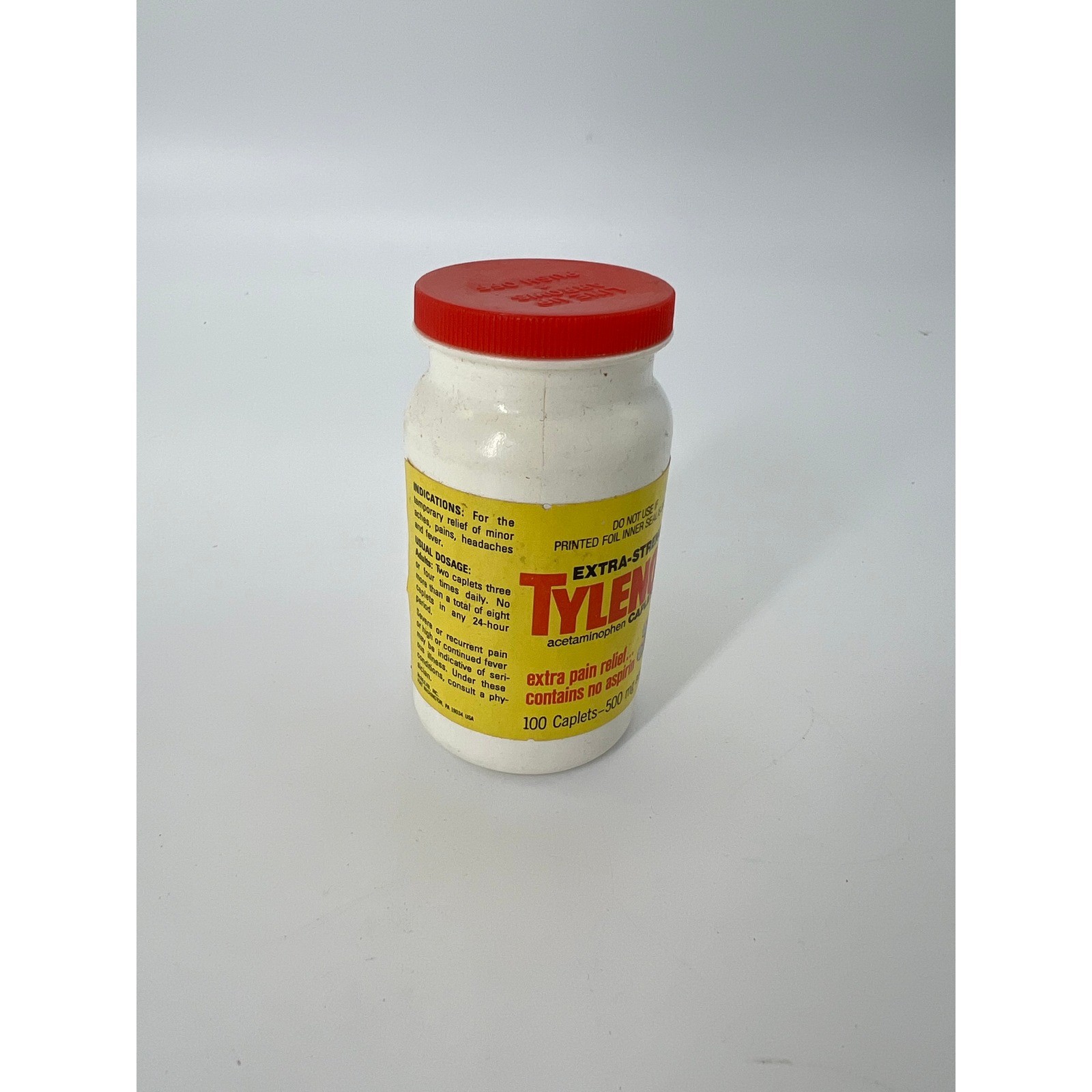 Vintage 1980s Extra Strength Tylenol Bottle Medical Pharmacy Display 1986 Prop
