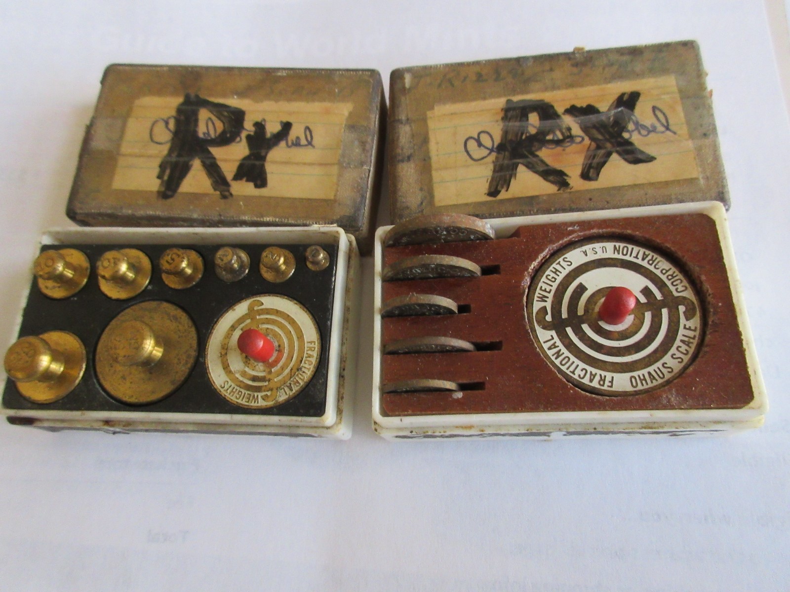Rx, Pharmacy, Mini Weight Sets , Set of 2 Different Weights , Vintage , Rare