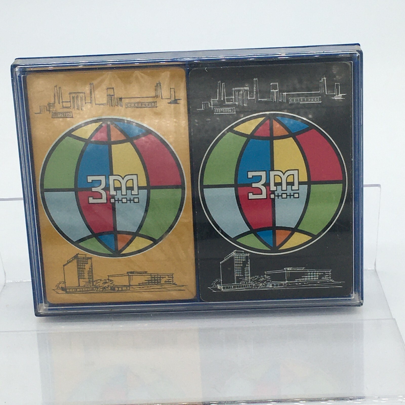 3M Retro MCM Advertising Globe Boxed Set of 2 Decks Vintage Playing Cards
