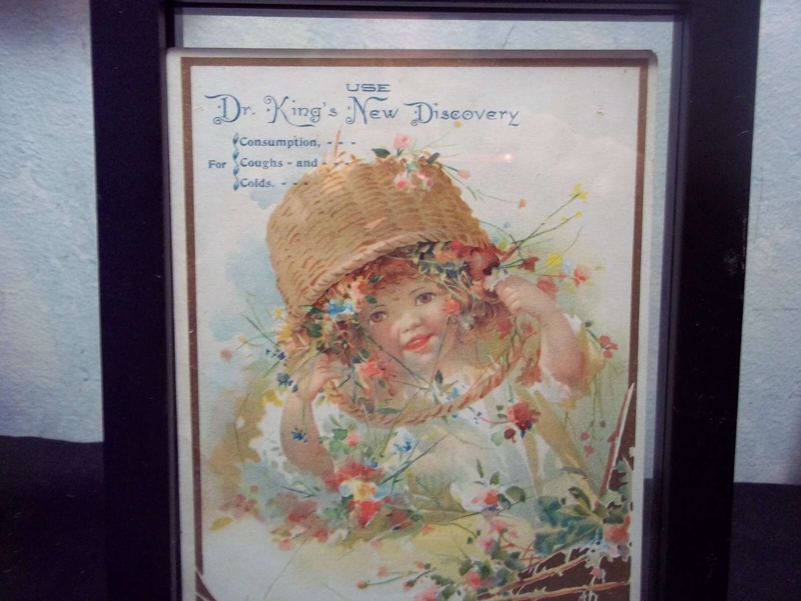 DR KINGS NEW DISCOVERY AD PRINTS 2 SIDED ALSO WITH VTG GLASS BOTTLE #1479