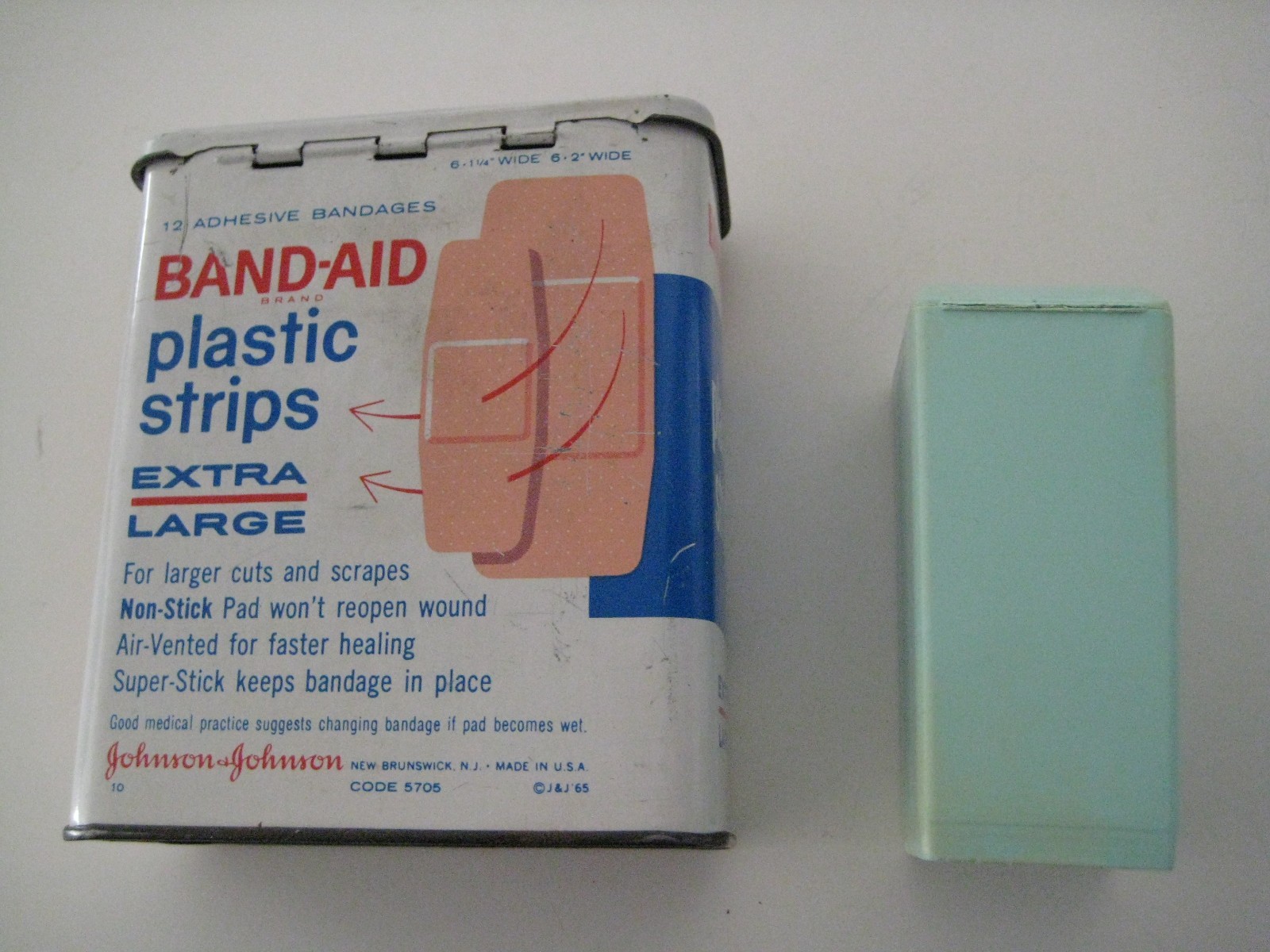 Vintage Band-Aid Tin and Plastic Johnson & Johnson Dental Floss Dispenser