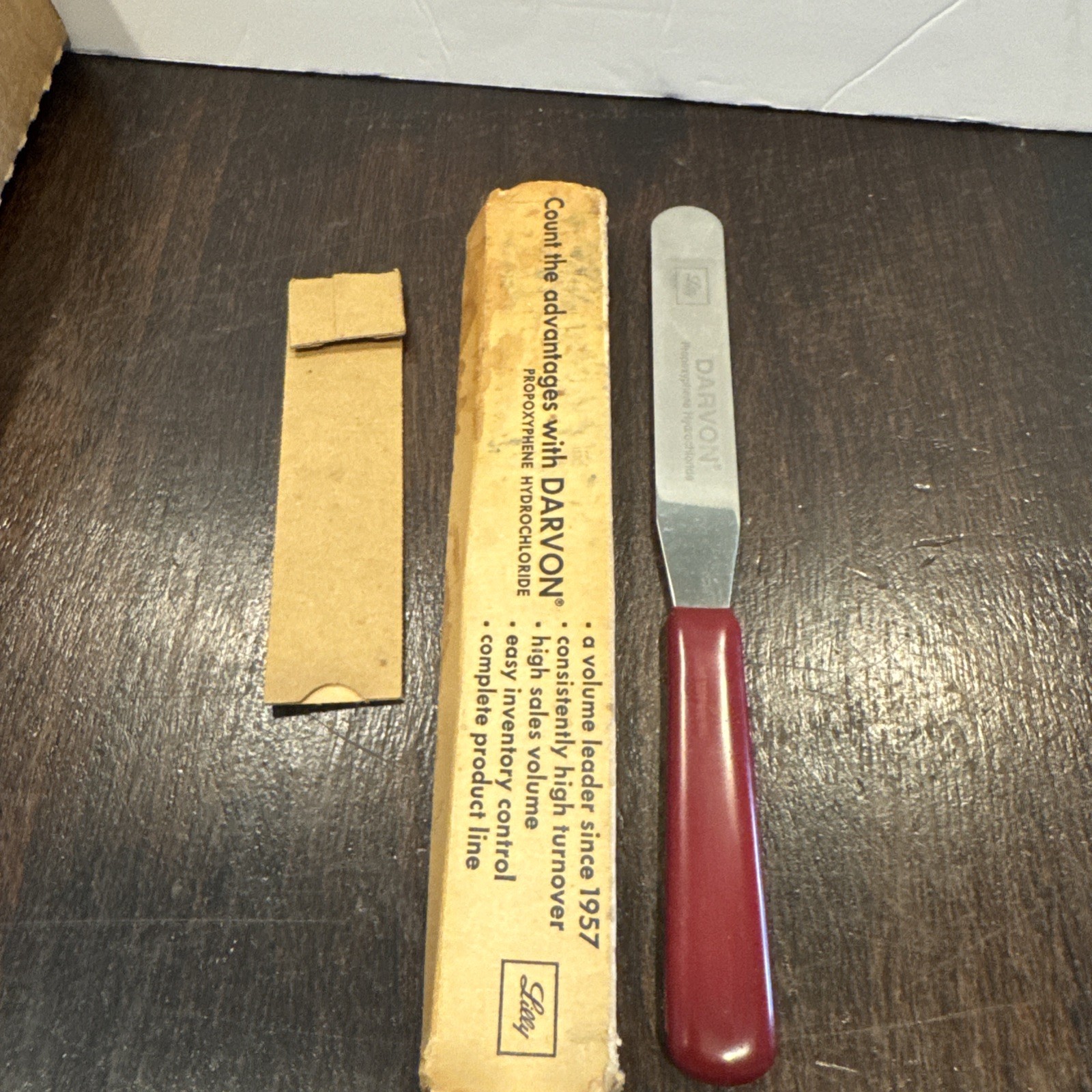 Vtg Eli Lilly Darvon Pharmacy Spatula Counting RARE Pharmacist Gift RX NIB