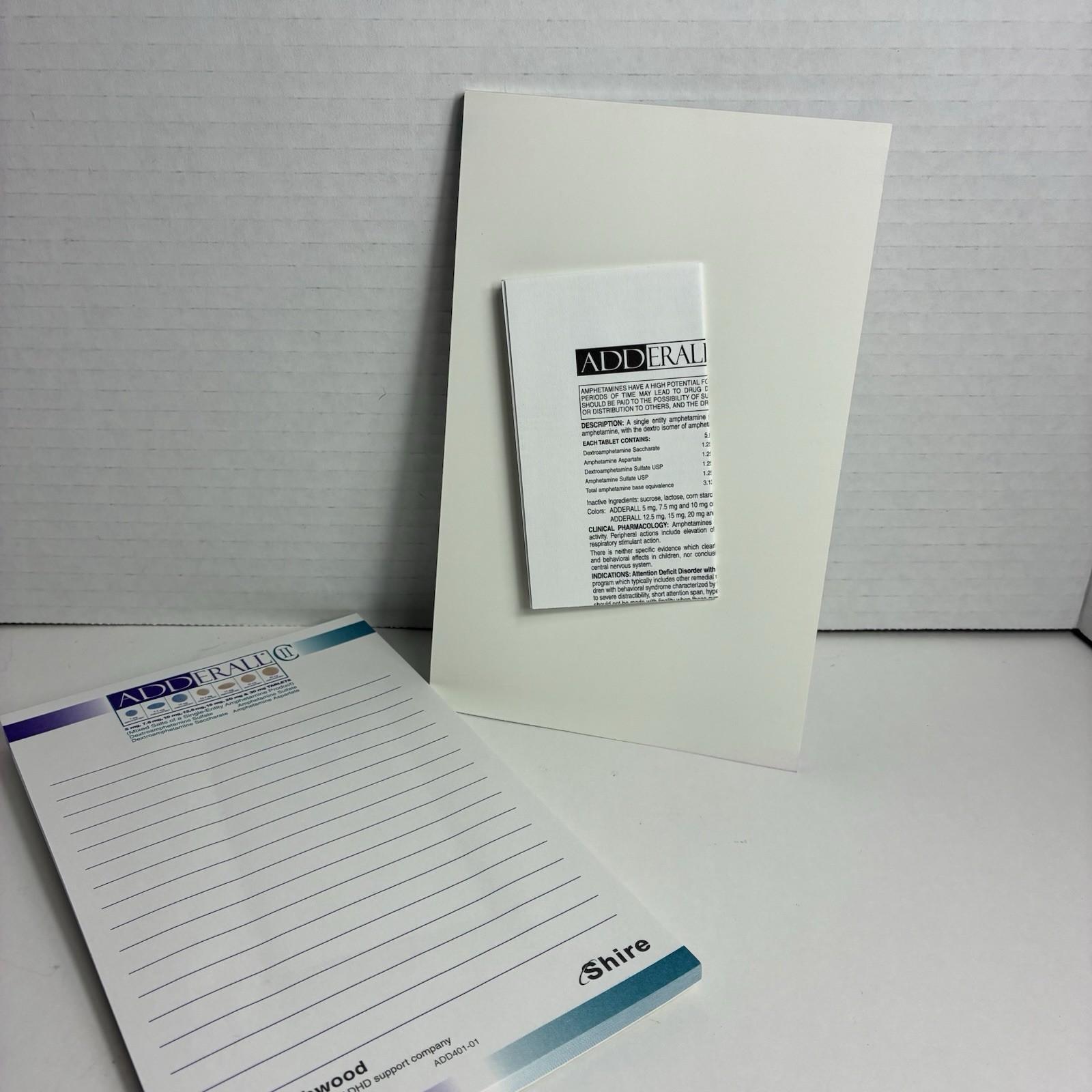 Lot Of 2 Vintage ADDERALL Note Pads Drug Rep Swag Pharmaceutical -Shire