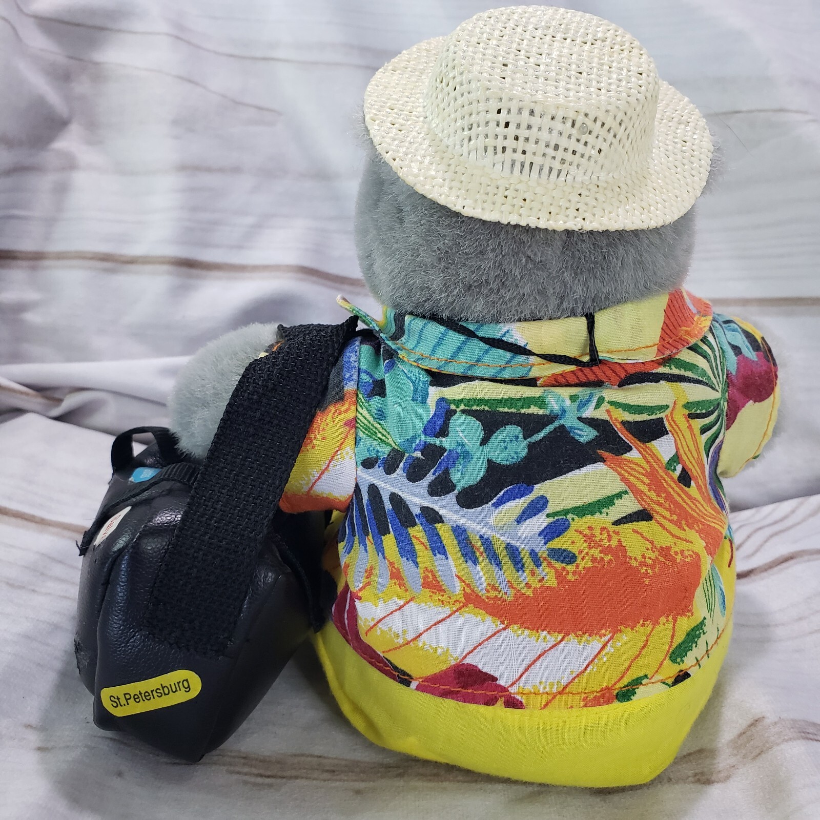 Rhinocort Promotional Plush Rhinoceros Tourist Hawaiian Shirt Has Wear 6 Inch