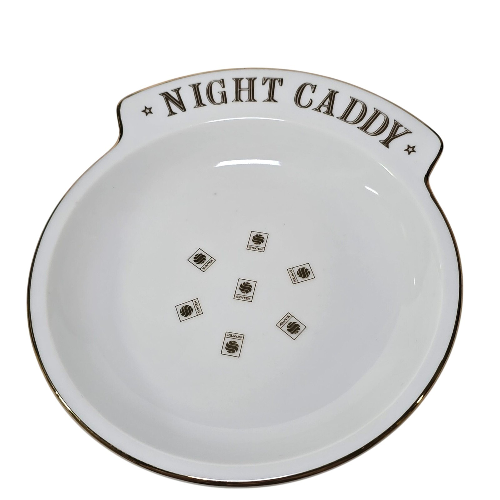 Vintage Syntex Pharmaceutical Company Promo Item Night Caddy Tray Dish Drug Co