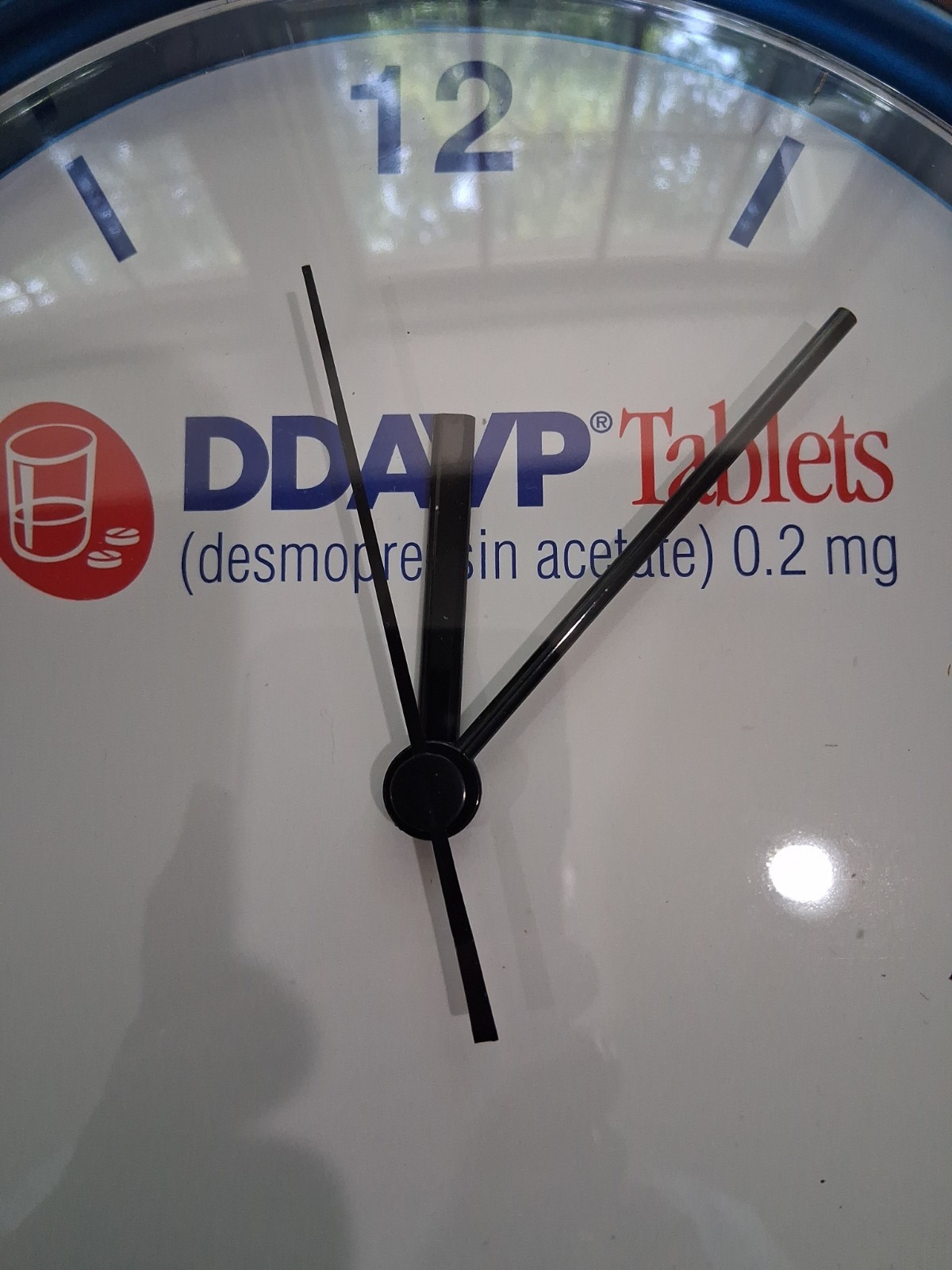 Rare Vintage Pharmaceutical Drug Rep Promo Item – 10″ Blue/White Wall Clock