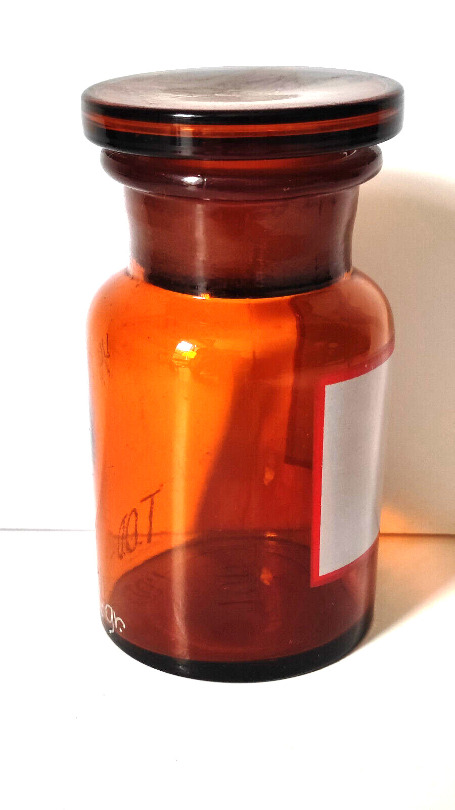 BLANK LABLE, Vintage Glass Apothecary Pharmacy Brown Jar, 100 ml, Cap