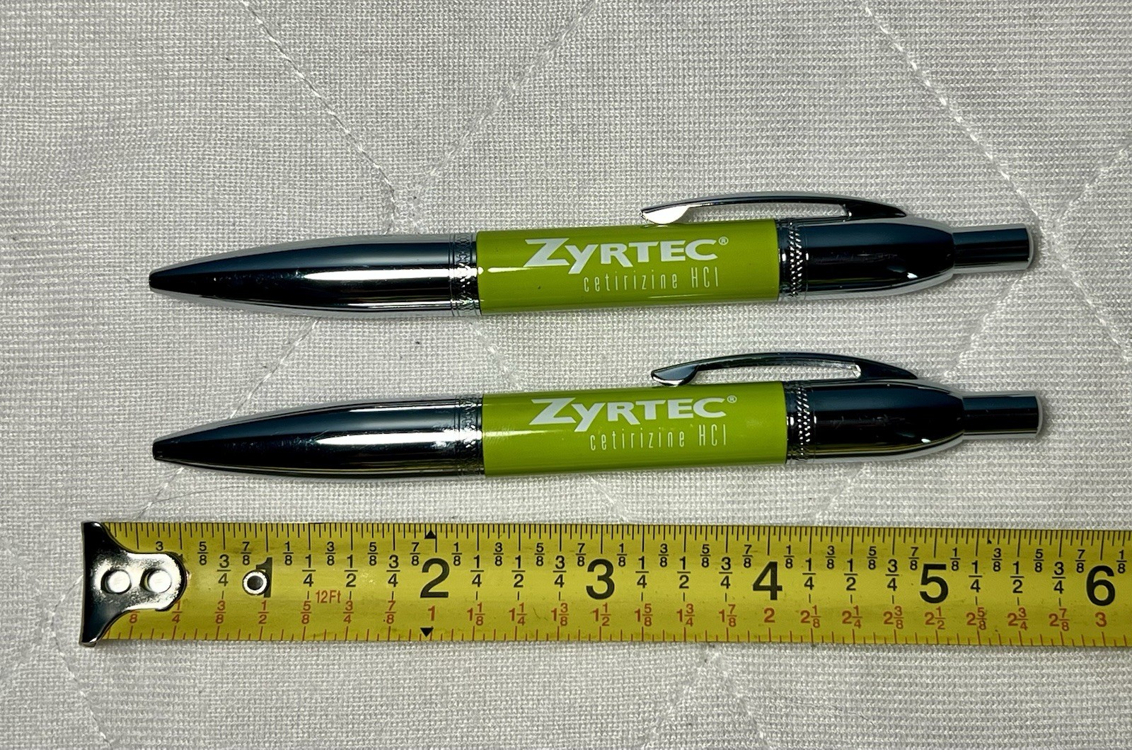 Zyrtec Metal Pens Pharmaceutical Heavy Ball Point Click NEW Tested Works RARE