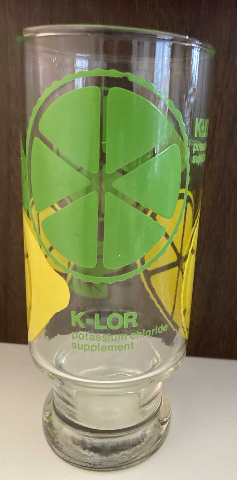 Vintage Pharmaceutical K-LOR Lemon -Lime Tumbler Glass