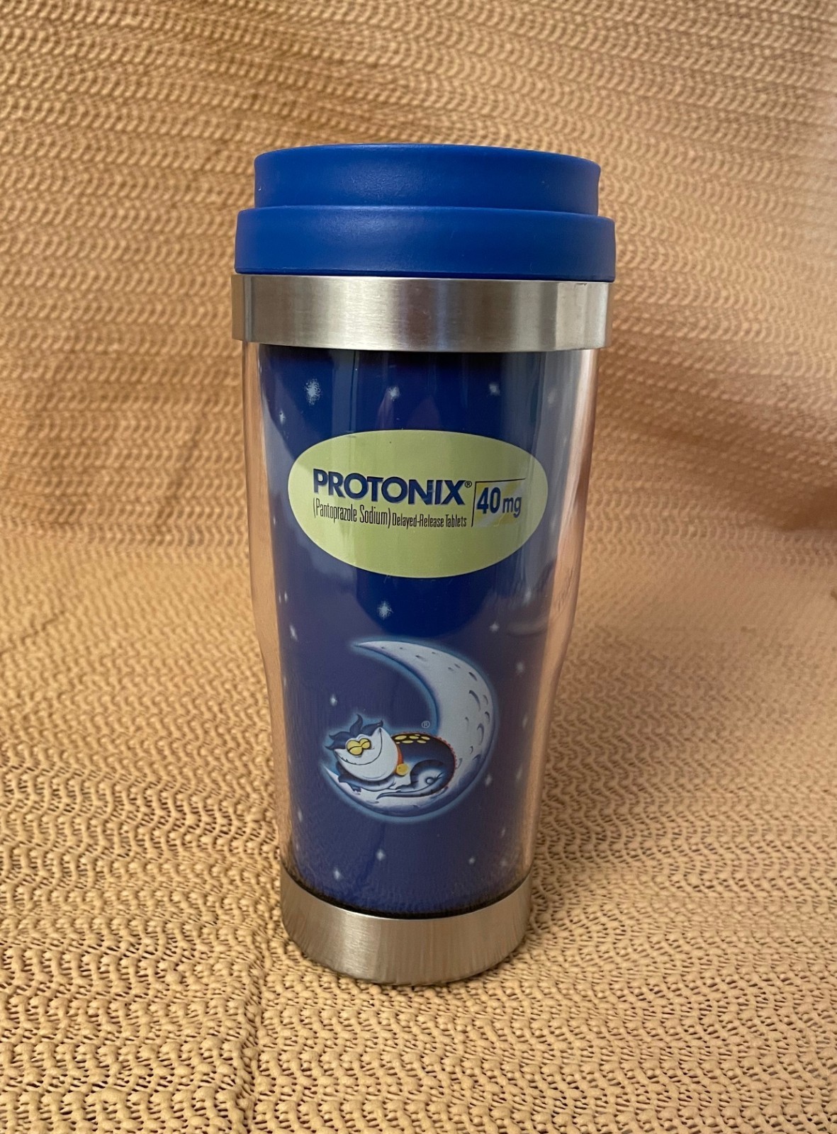 Protonix Gerdie Pharmaceutical Stainless Steel Hot/Cold Travel Mug, New