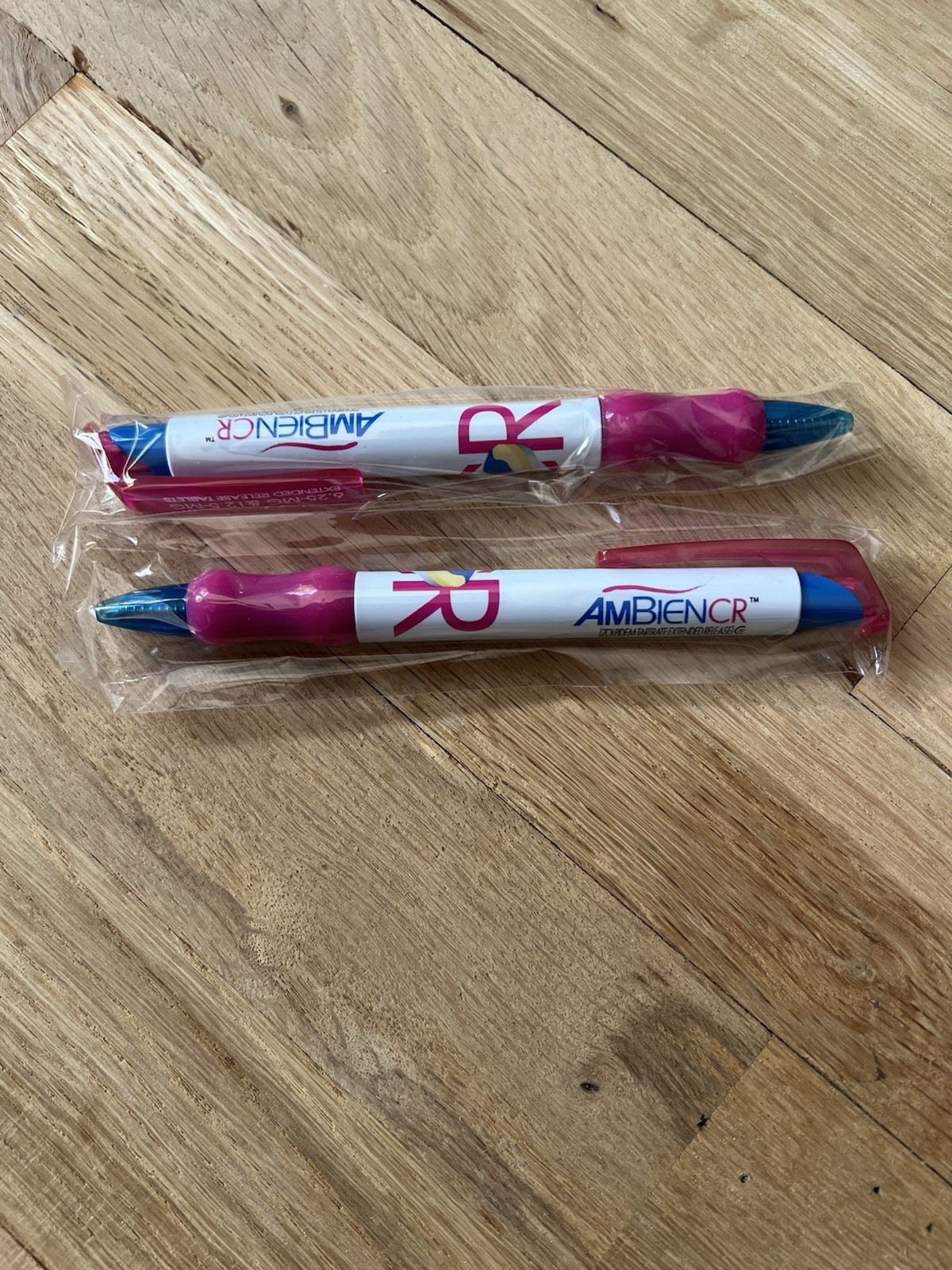 AMBIEN CR Drug Rep Pharmaceutical Promo Advertising PEN Chubby Wide Lot of 2
