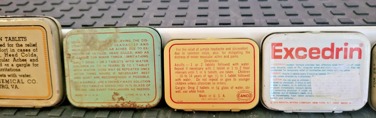 Vintage Pharmacy-Medicine Advertising ASPIRIN tins 13 pcs