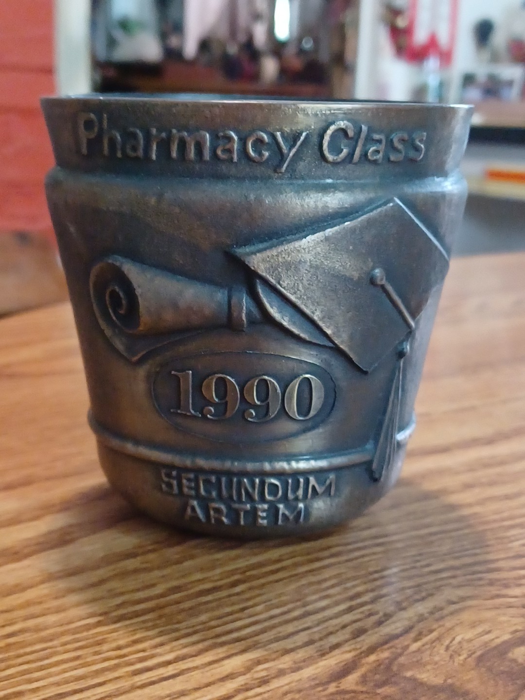 Vintage Pharmacy Class 1990 Mortar & Pestle Rx Secundum Artem Schering