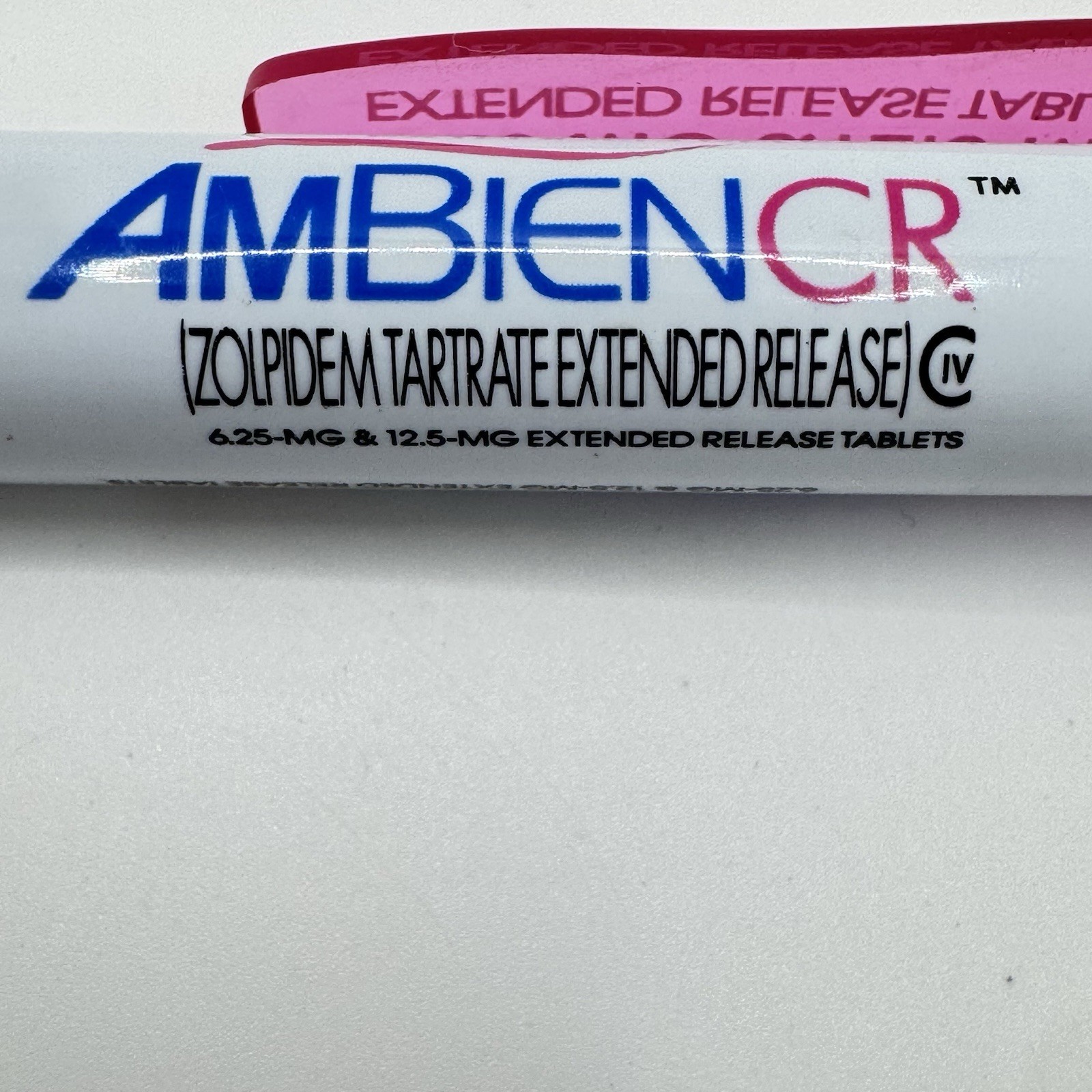 AMBIEN CR Drug Rep Pen Fancy Plastic Pink Rubber Grip. Low Ink