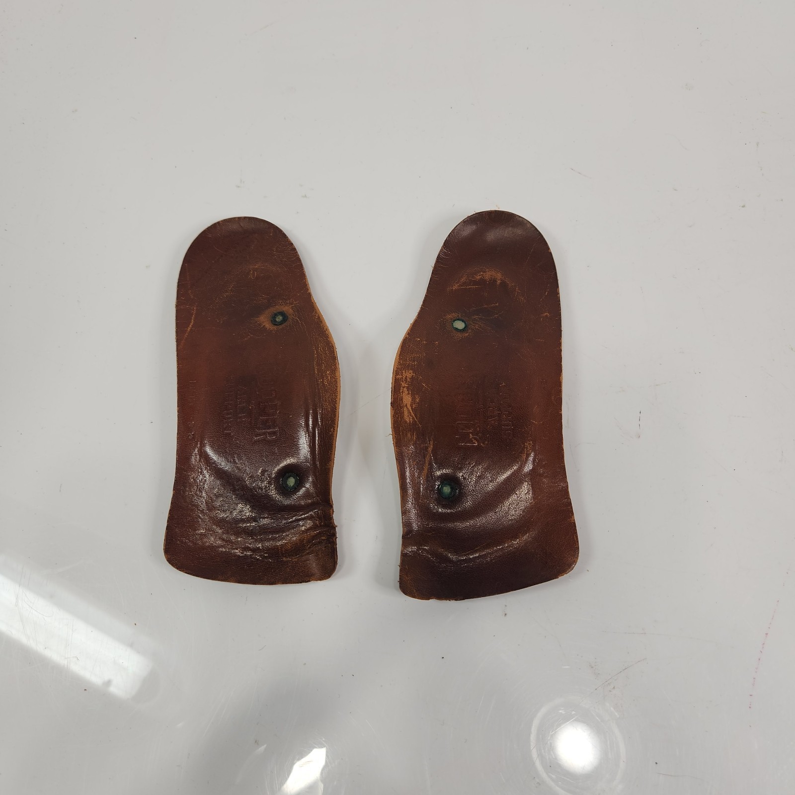 Antique VTG Cooper Arch Support Nickel Silver Left And Right Medical Leather
