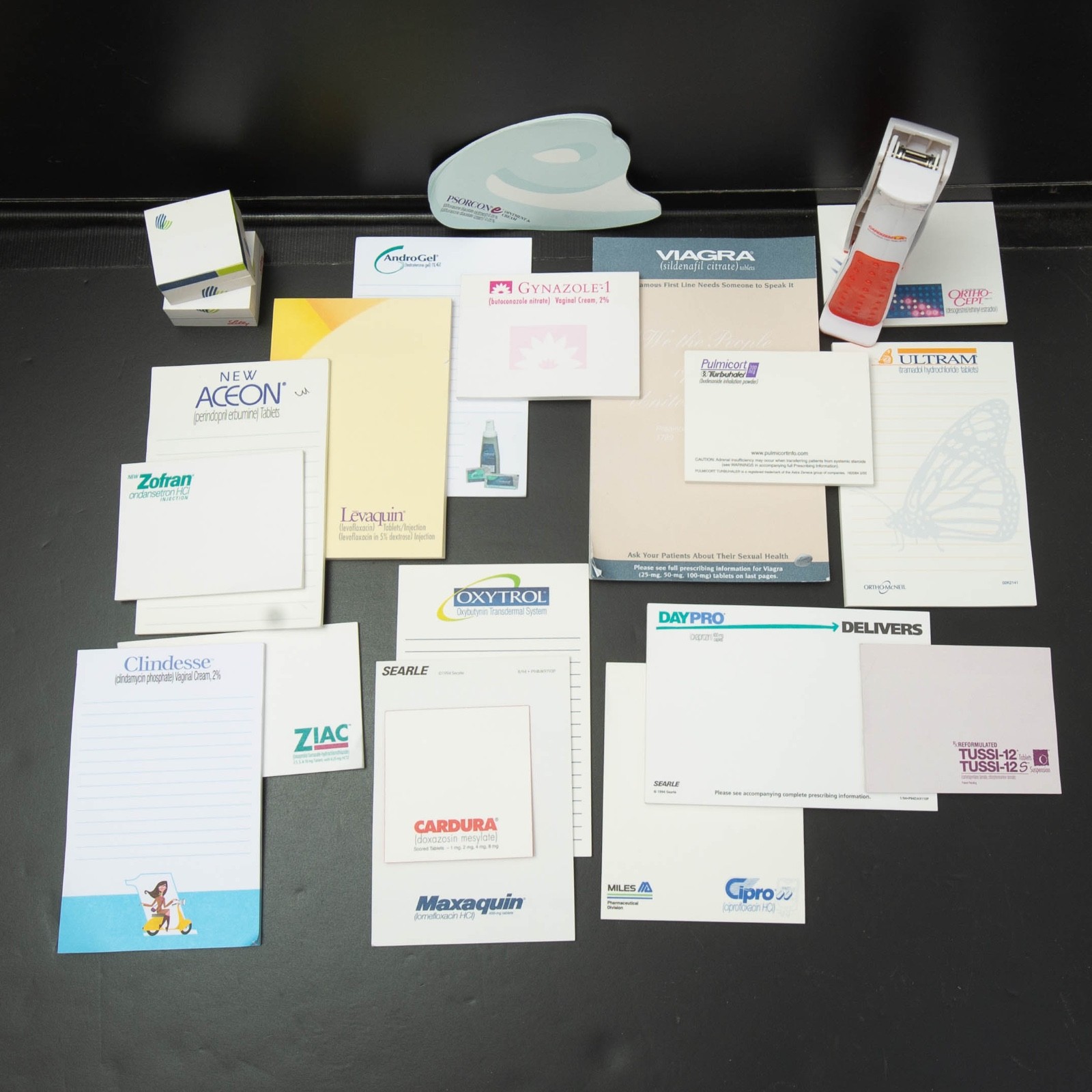 Drug Rep Pharmaceutical Partial Sticky Notes Stapler Pharma Lot Vtg