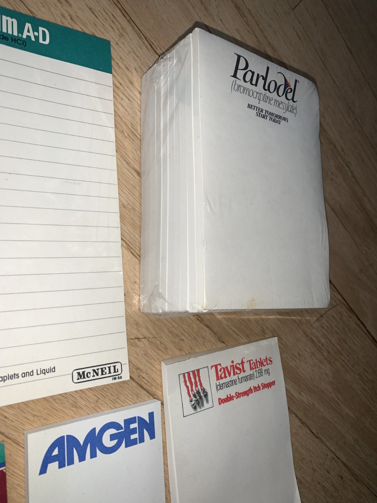 Vintage Pharma Drug Rep Note Pads Lot Amgen Parlodel Tylenol Norvasc Tavist