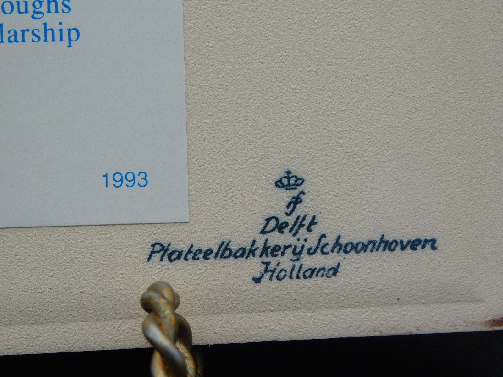 Delft Porcelain Pill Tile Burroughs Wellcome 20th Anniv. Pharmacy Apothecary