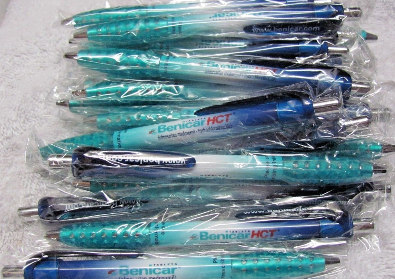 25 BENICAR HCT PLASTIC DRUG REP PENS RUBBER GRIPS SMOOTH WRITING NEW GR8 PRICE