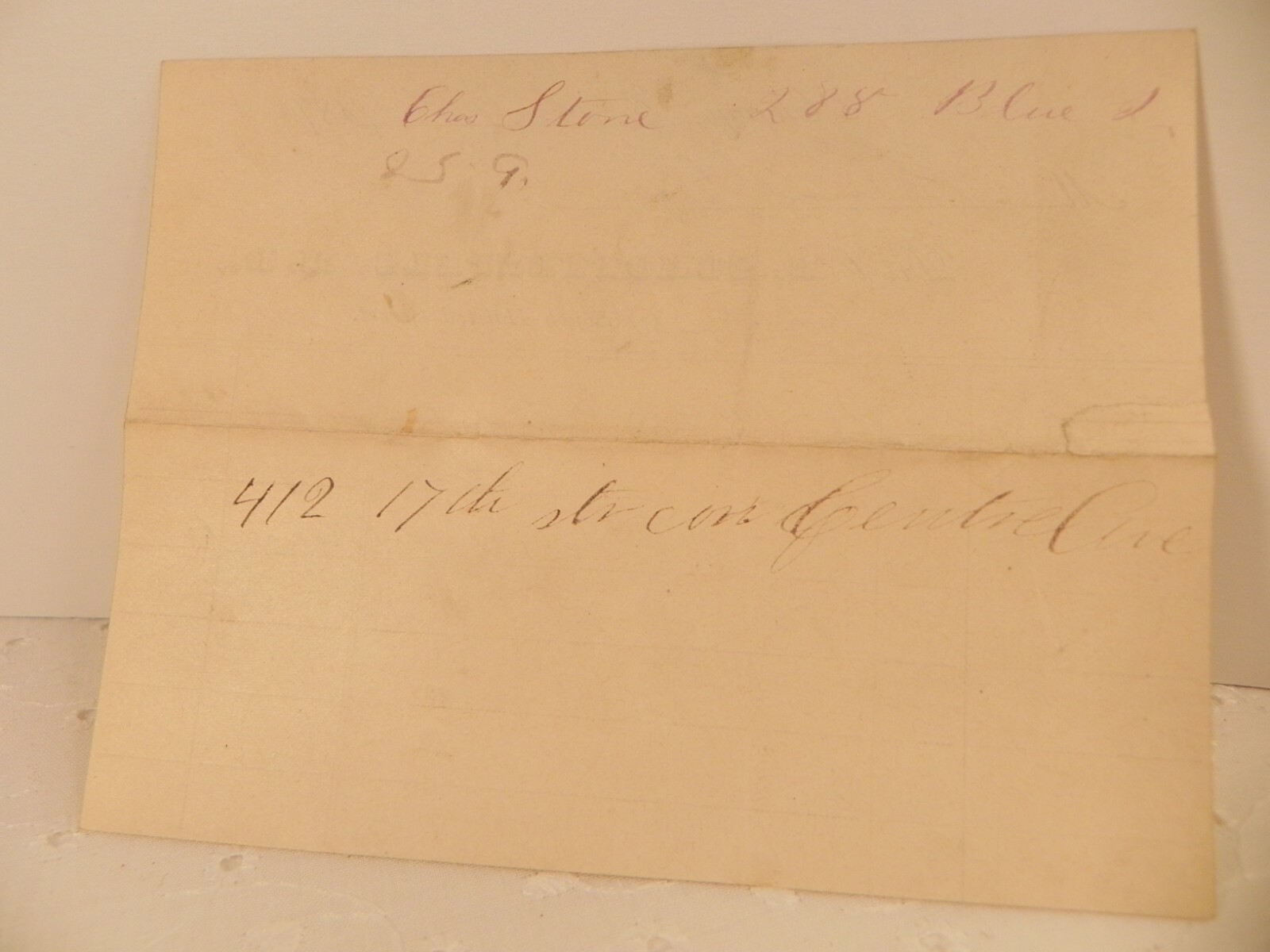 Antique 1879 receipt note paper Chicago IL Dr. E. Schottenfels ephemera