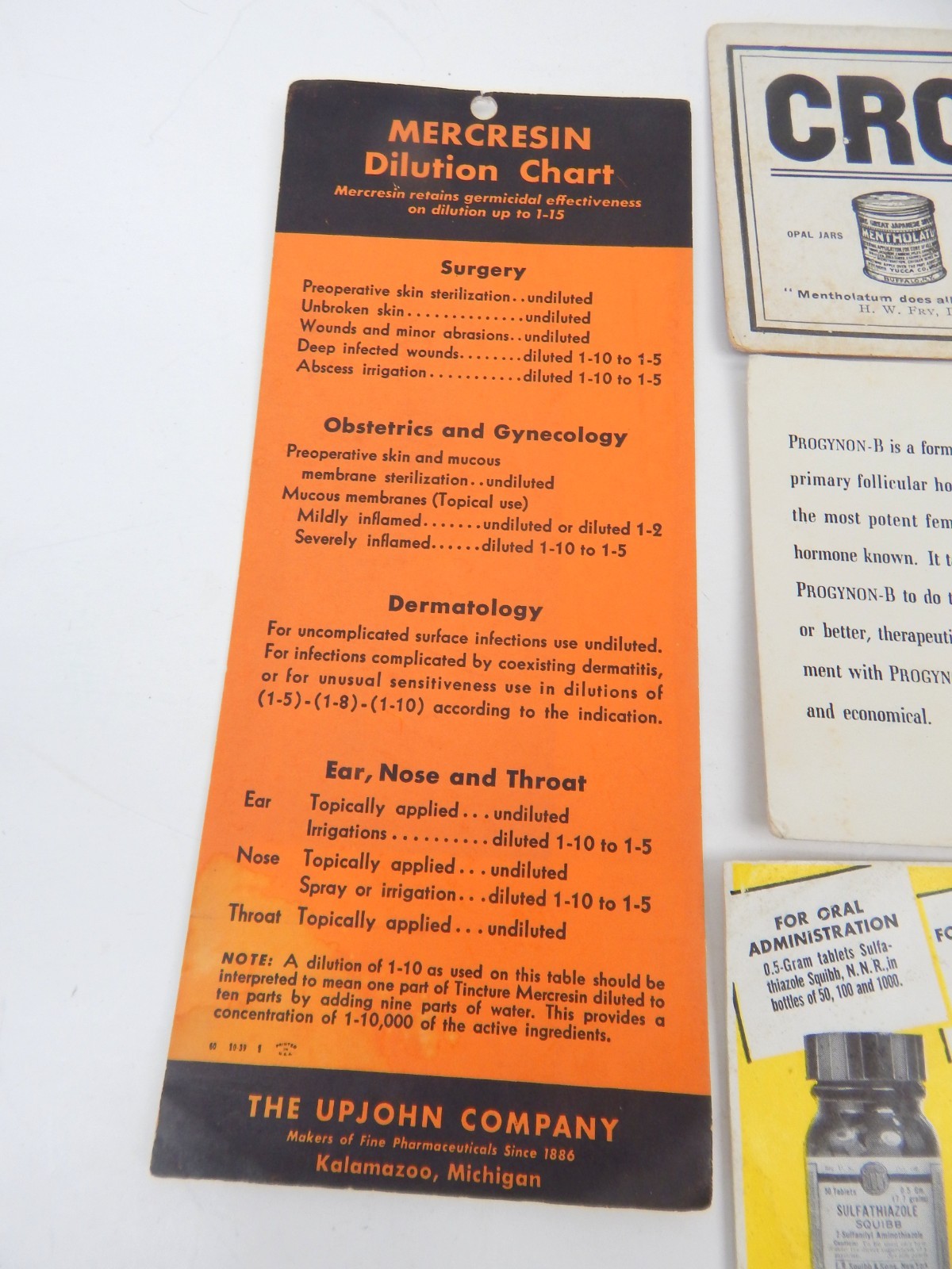 2K Lot Of 5 Pharmacy Medicine Medical Advertising Cards Drug Manufacturers VTG