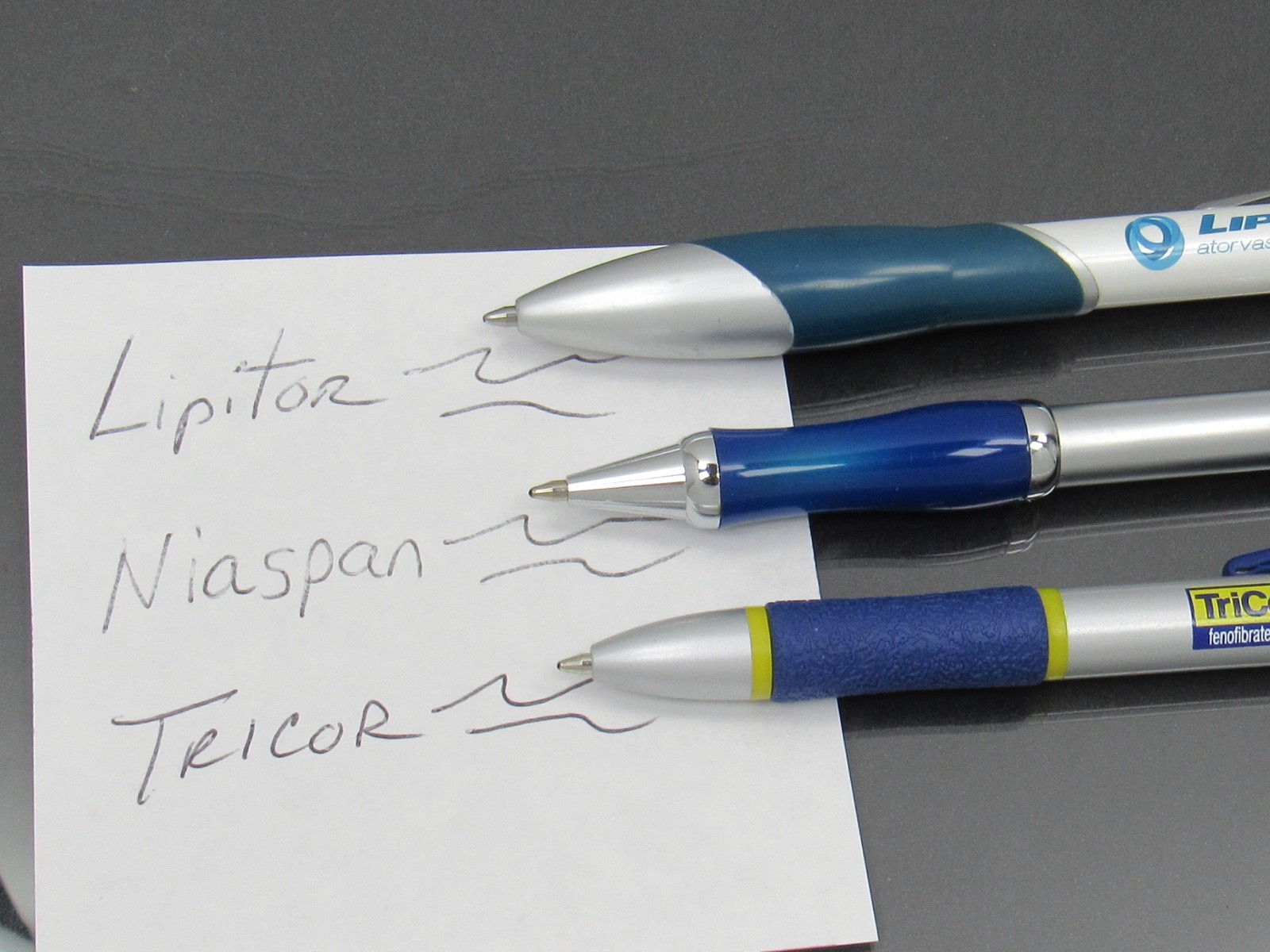 Lipitor Niaspan Tricor Metal PENS Lot Drug Rep Pharmaceutical Promo Advertising